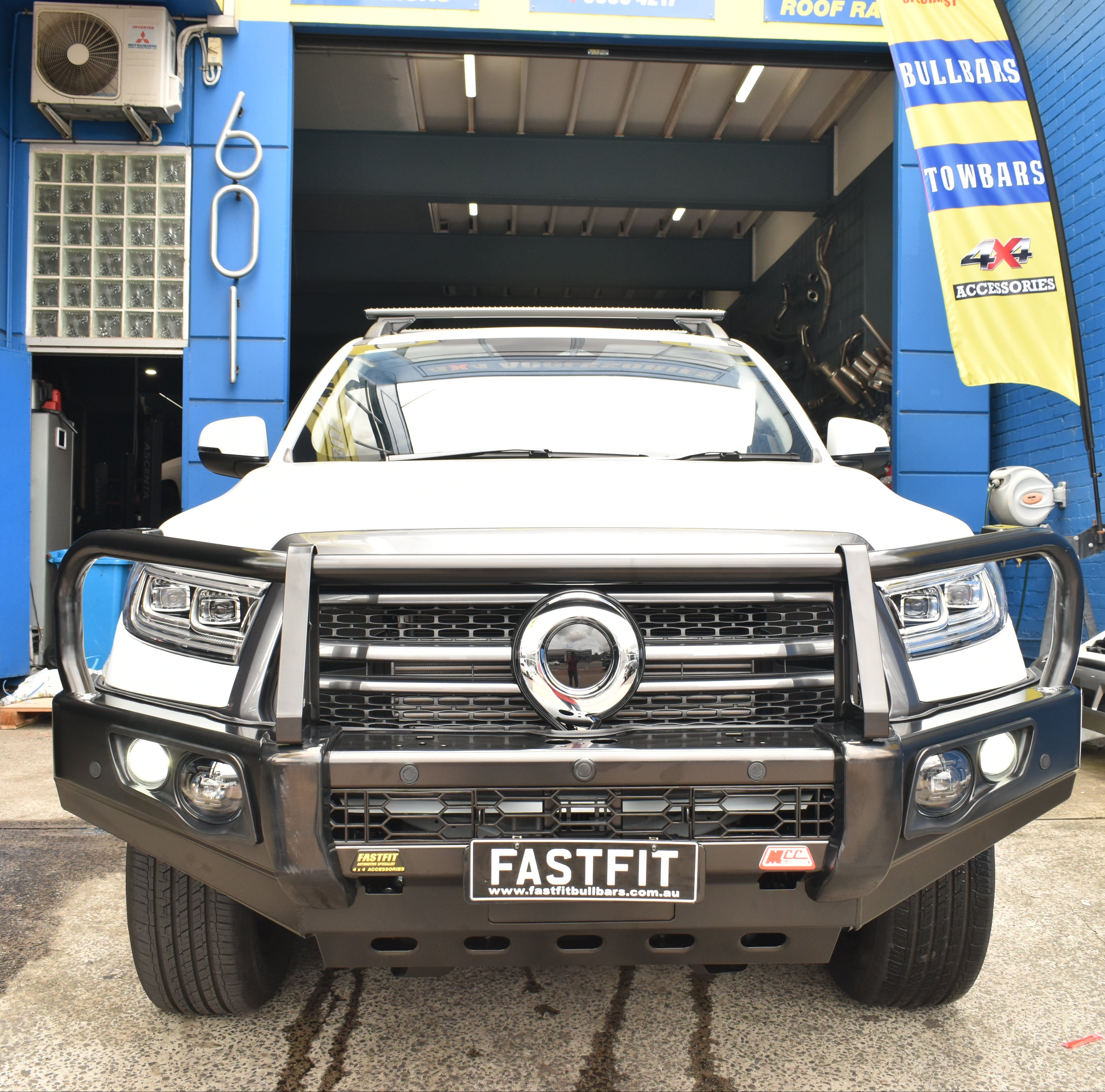 MCC 707-02 Falcon Bull Bar Black A-Frame Package (LED Foglight) TO SUIT Great Wall Cannon 2025-On Facelift 2025-ON