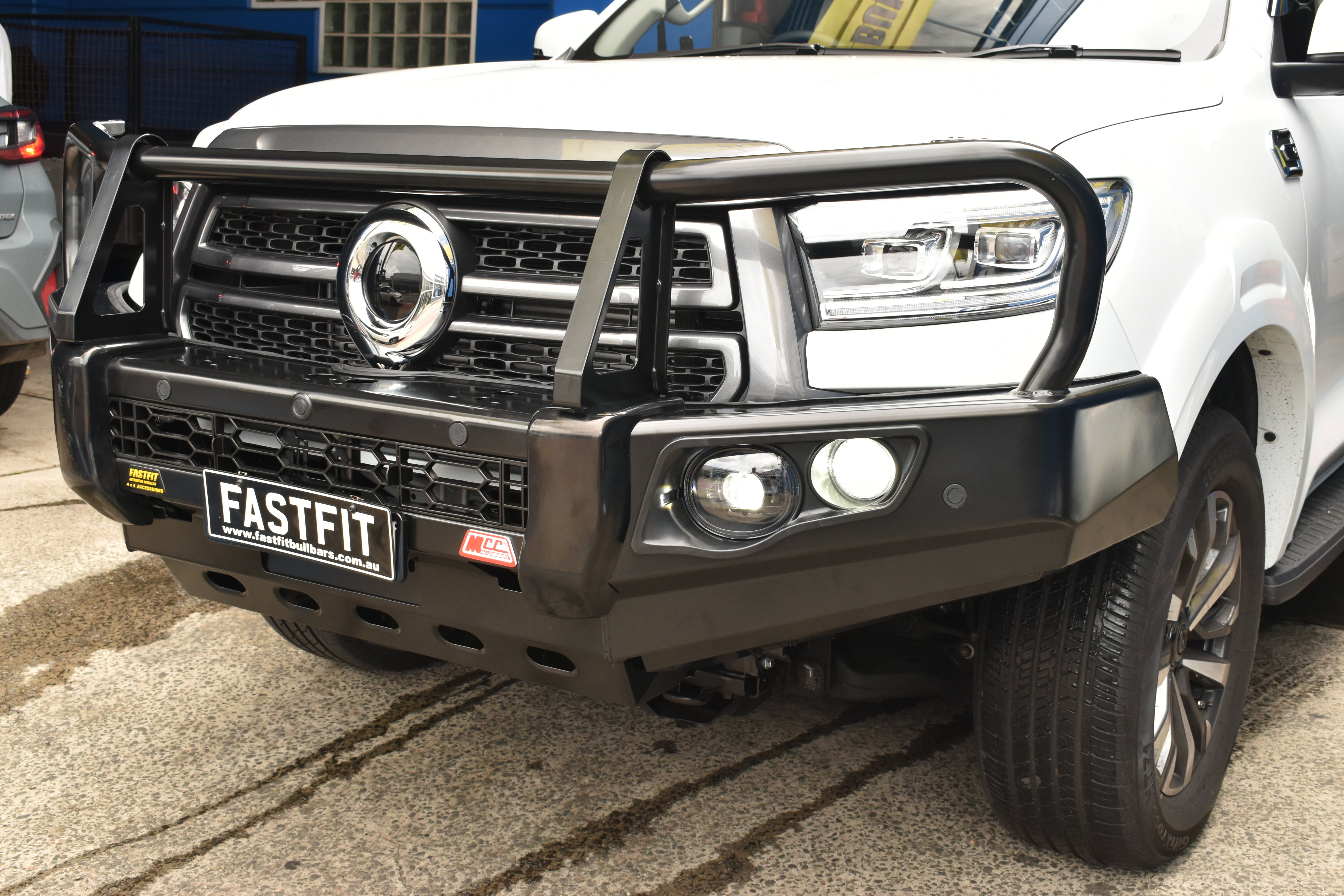 MCC 707-02 Falcon Bull Bar Black A-Frame Package (LED Foglight) TO SUIT Great Wall Cannon 2025-On Facelift 2025-ON