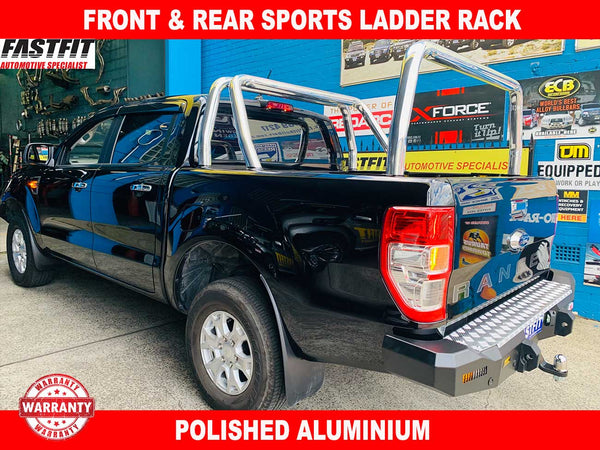 FastFit 76MM Polished Aluminium Front & Rear Sports Ladder Racks to ...