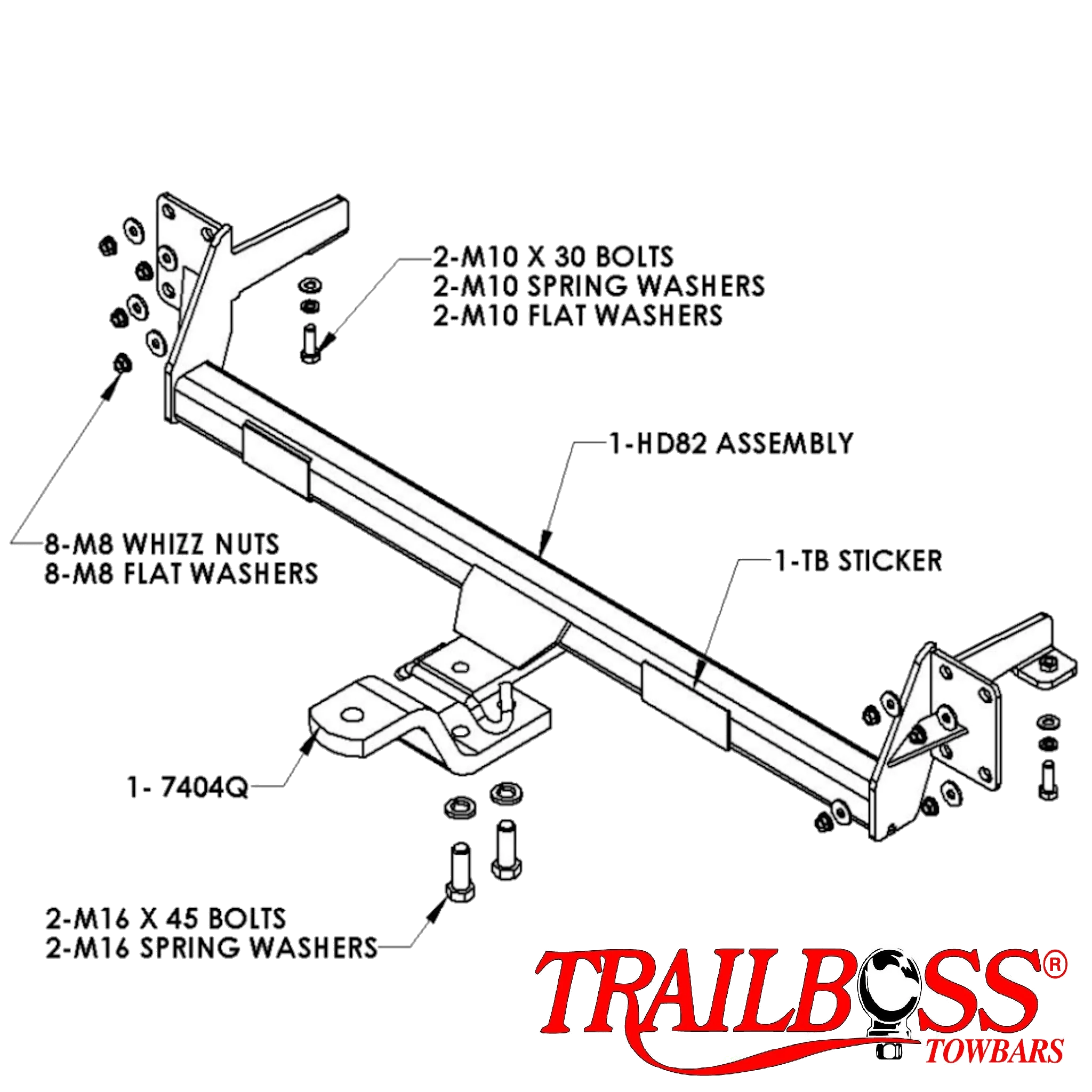 TrailBoss Towbar to suit HOLDEN ASTRA AH WAGON 07/2004-03/2010