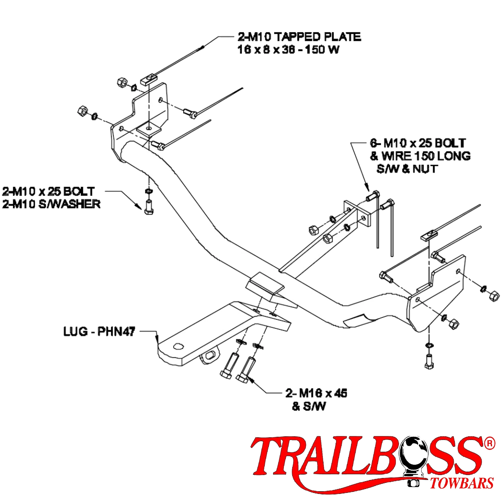 TrailBoss Towbar to suit HONDA HRV 3 & 5D SUV 01/1999-04/2002