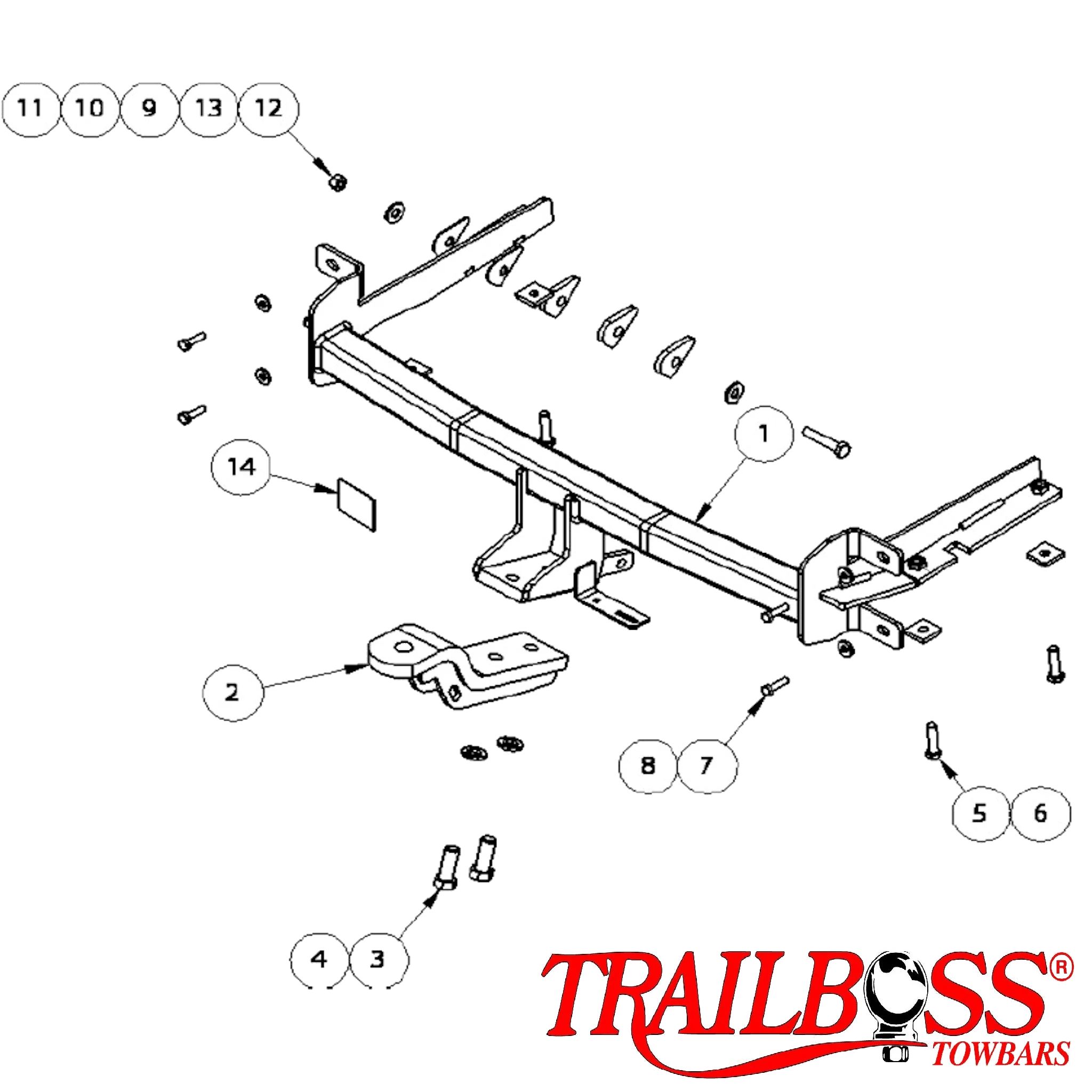 TrailBoss Towbar to suit HONDA ACCORD SEDAN 9TH GEN 06/2013-ON
