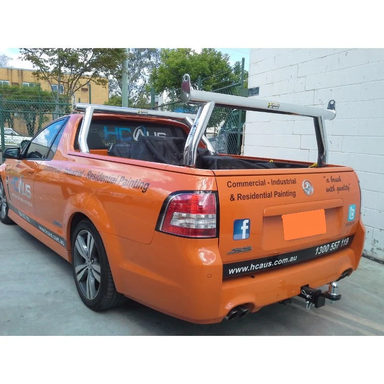ALL BARS FRONT & REAR (POLISHED FINISH) LADDER RACK TO SUIT HOLDEN COMMODORE VY