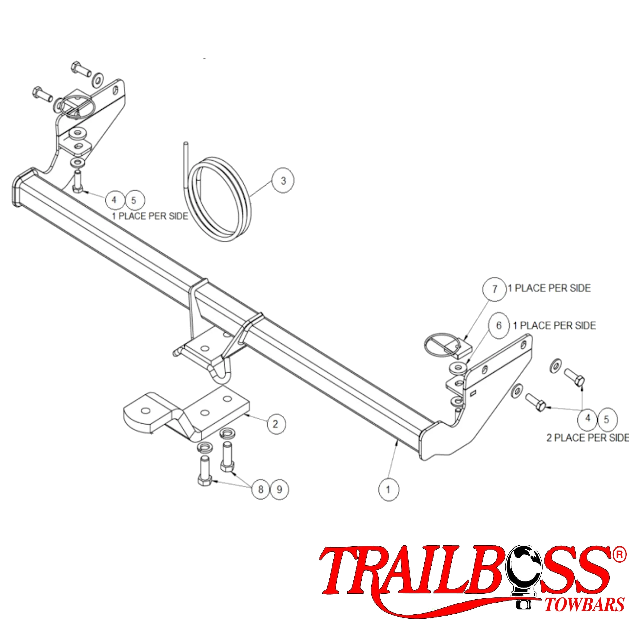 TrailBoss Towbar to suit HYUNDAI ACCENT HATCH RB 5D 08/2011-ON