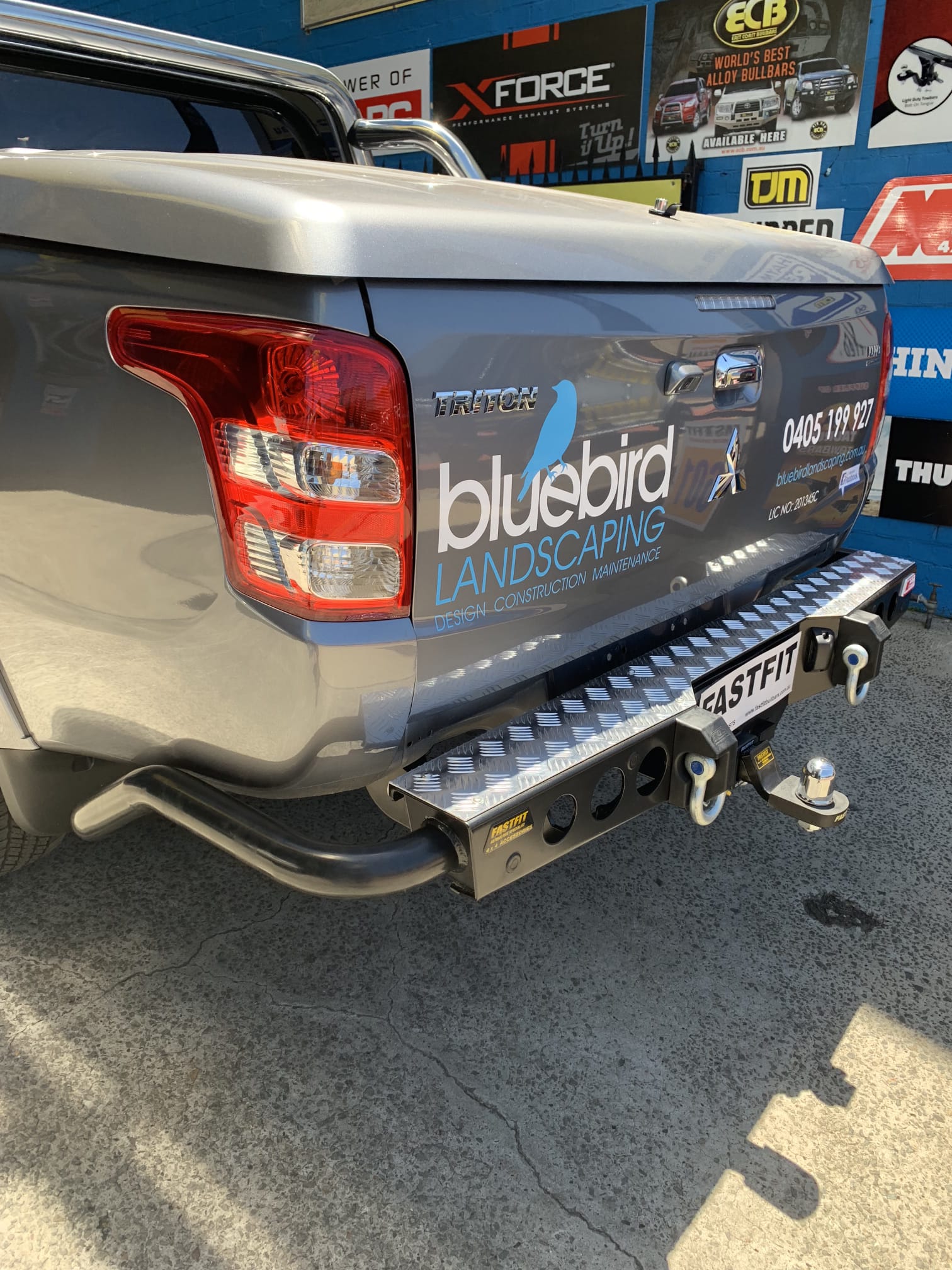 MCC 022-03 Jack Rear Bar with Chrome Step Plate Package TO SUIT MITSUBISHI TRITON (MQ) 2015-2019