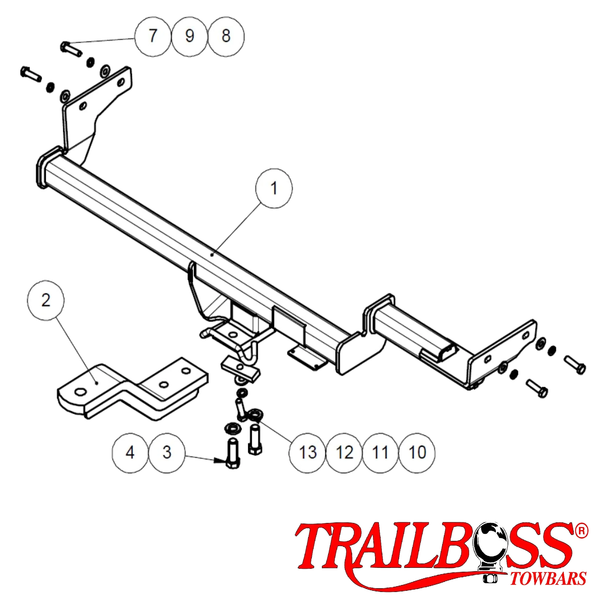 TrailBoss Towbar to suit KIA CERATO SI SEDAN 03/2009-07/2013