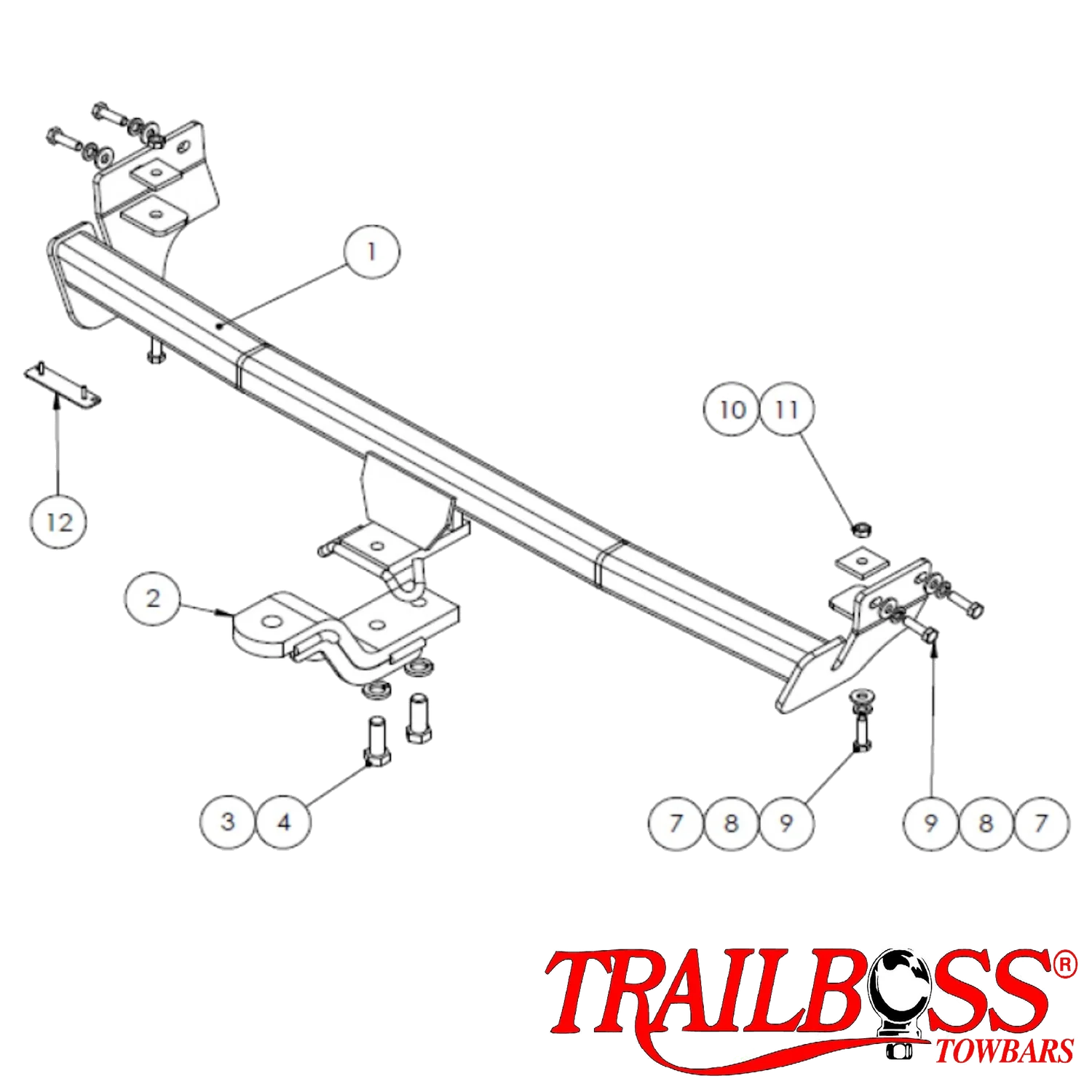 TrailBoss Towbar to suit Kia Cerato SLI Sedan 03/2009 - 07/2013