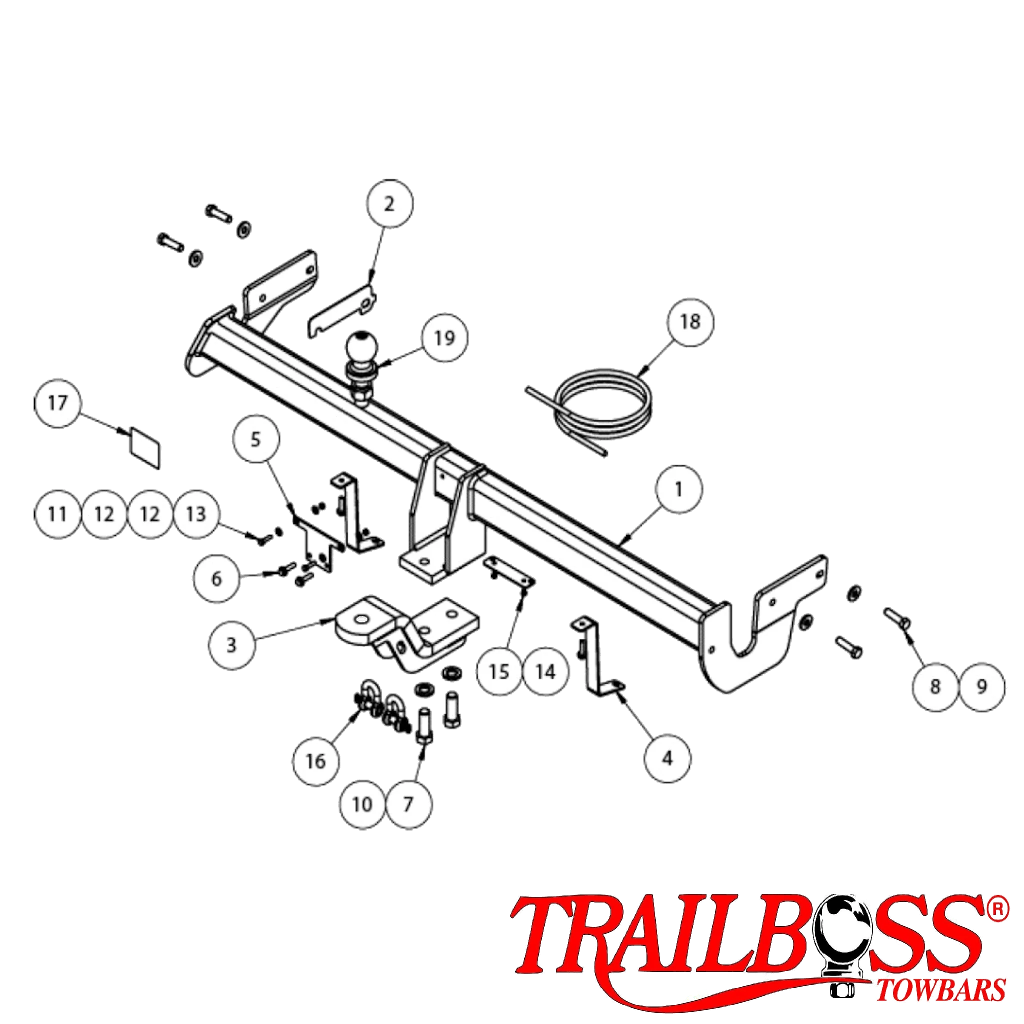 TrailBoss Towbar to suit KIA CERATO YD 5D HATCH 08/2013-04/2018