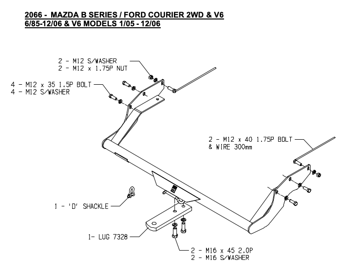 MAZDA COURIER HR TOWBAR-02066