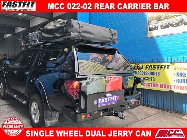 MCC 022-02 Single Wheel And Dual Jerry Can Carrier Rear Bar to suit ...