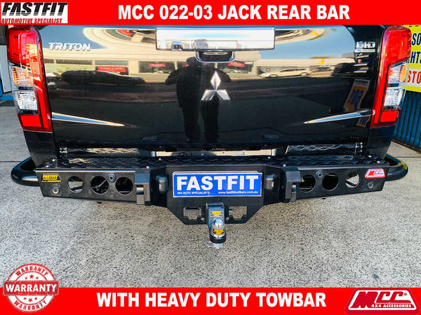 MCC 022-03 Jack Rear Bar with Black Step Plate to suit Mitsubishi MR ...