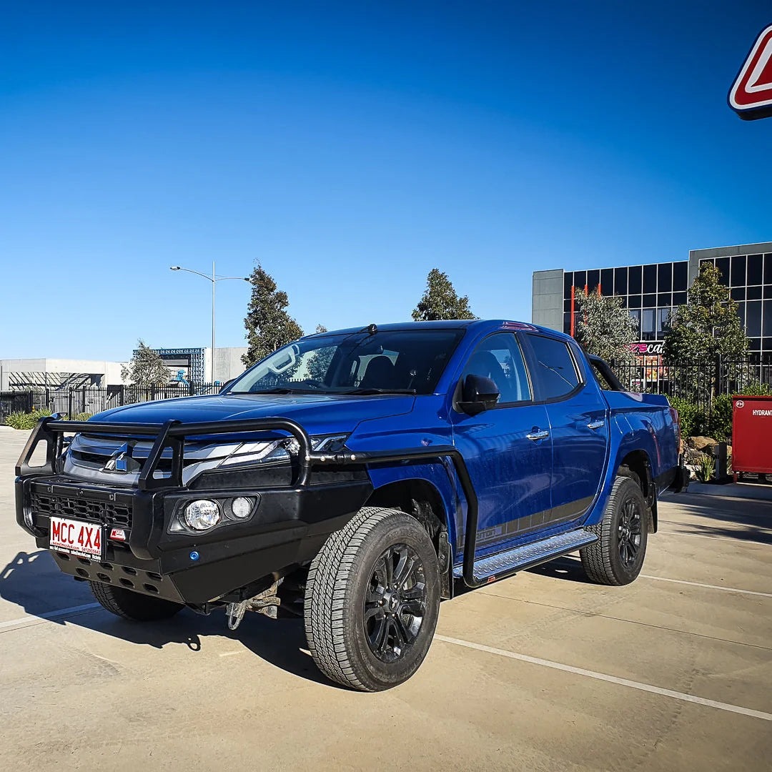 MCC 039BSR Side Step and Rail Package (Chrome Step Plate) (50mm Bull Bar) to suit Mitsubishi Triton MR 2019-Present