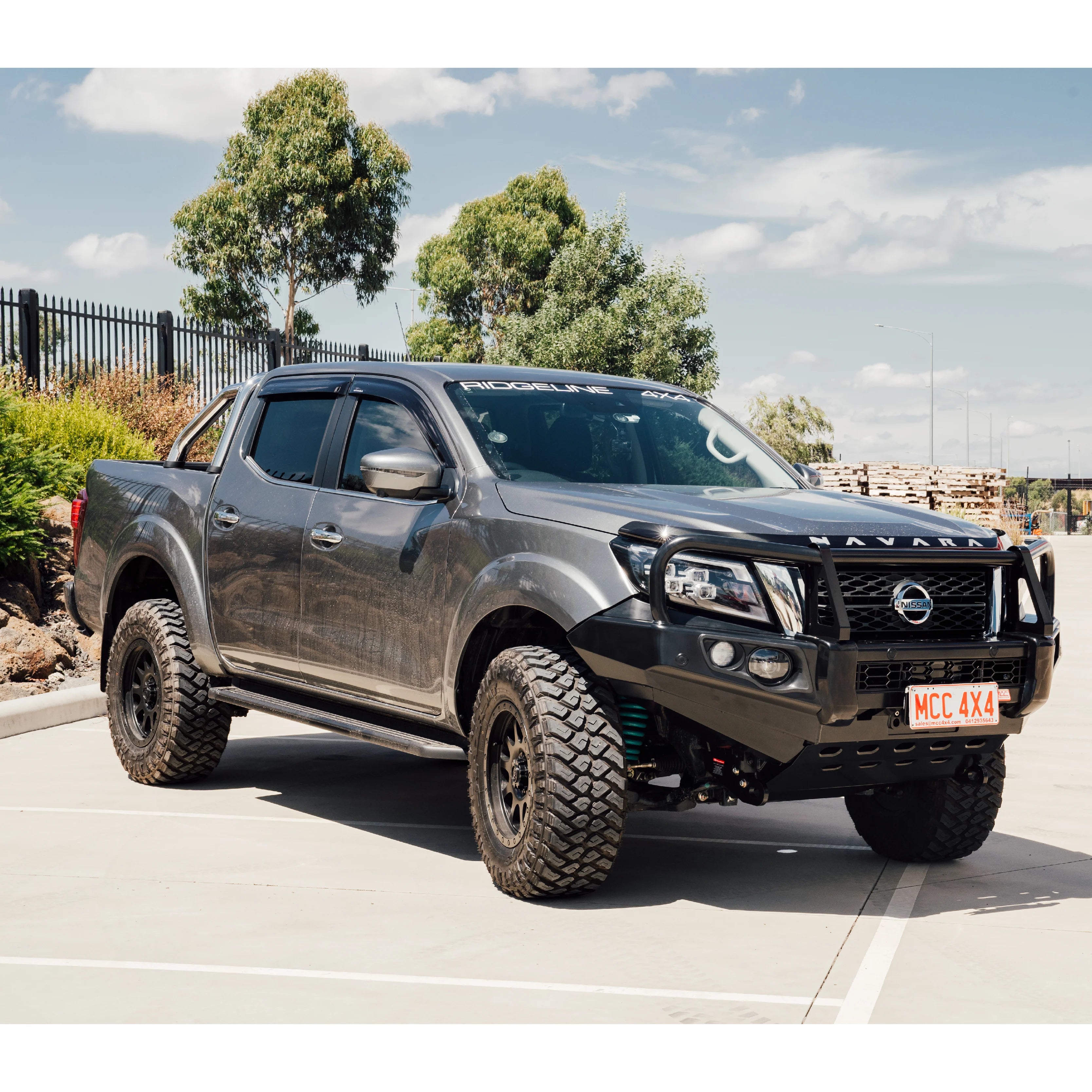 MCC 707-02 Falcon Bull Bar Black A-Frame Package (LED Foglight) IEB Compatible (Intelligent Emergency Braking) TO SUIT NISSAN Navara Np300 2021-ON