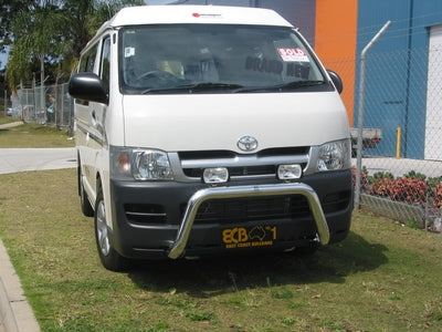 ECB NUDGE BAR (BLACK) TO SUIT TOYOTA HIACE (MWB, LWB) 03/2005-02/2014
