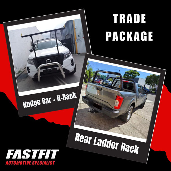 TRADE PACKAGE (BLACK REAR LADDER RACK) TO SUIT NISSAN NAVARA 2015-2020 ...