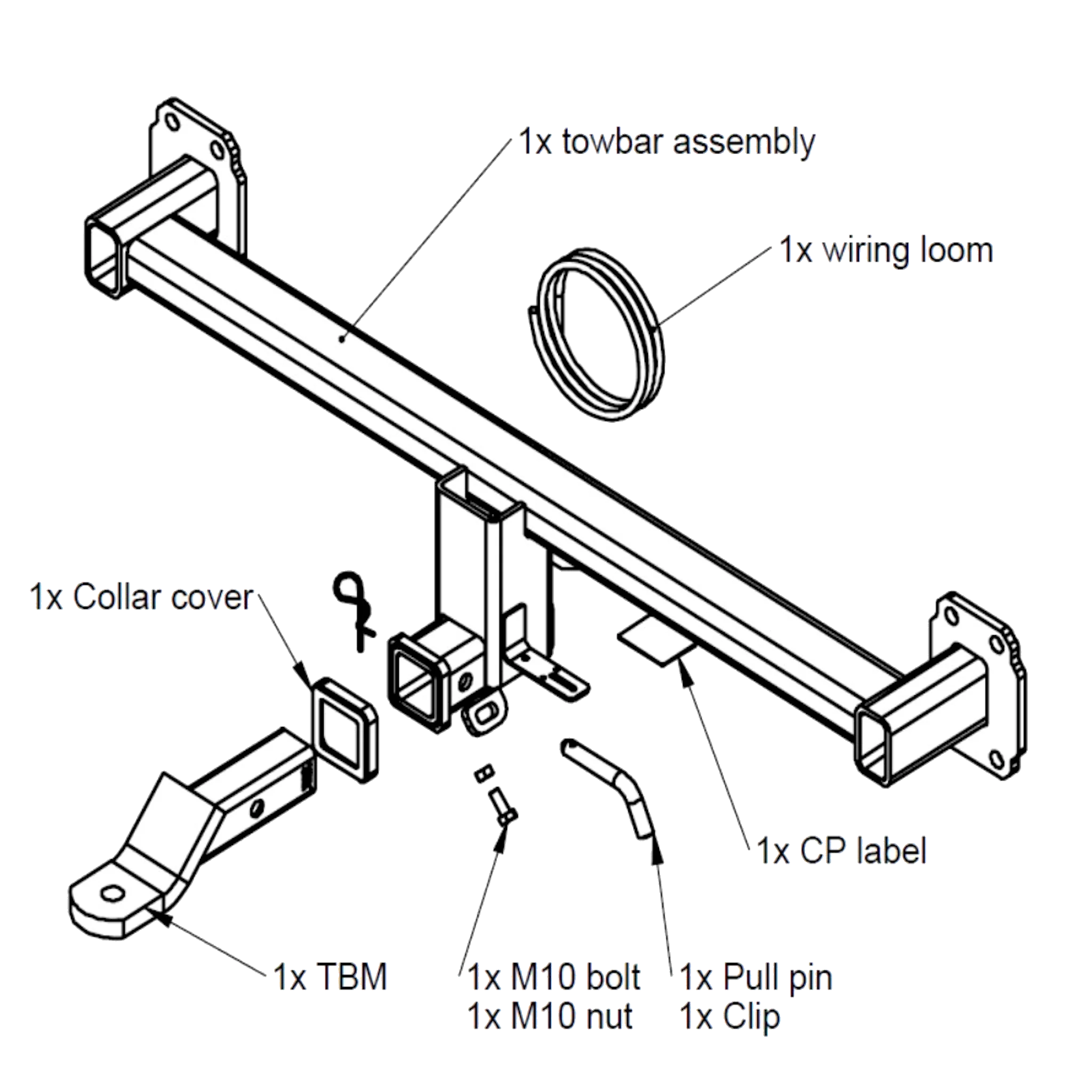 TRAILBOSS TOWBAR TO SUIT Volkswagen Touareg SUV 09/2012 - 01/2019