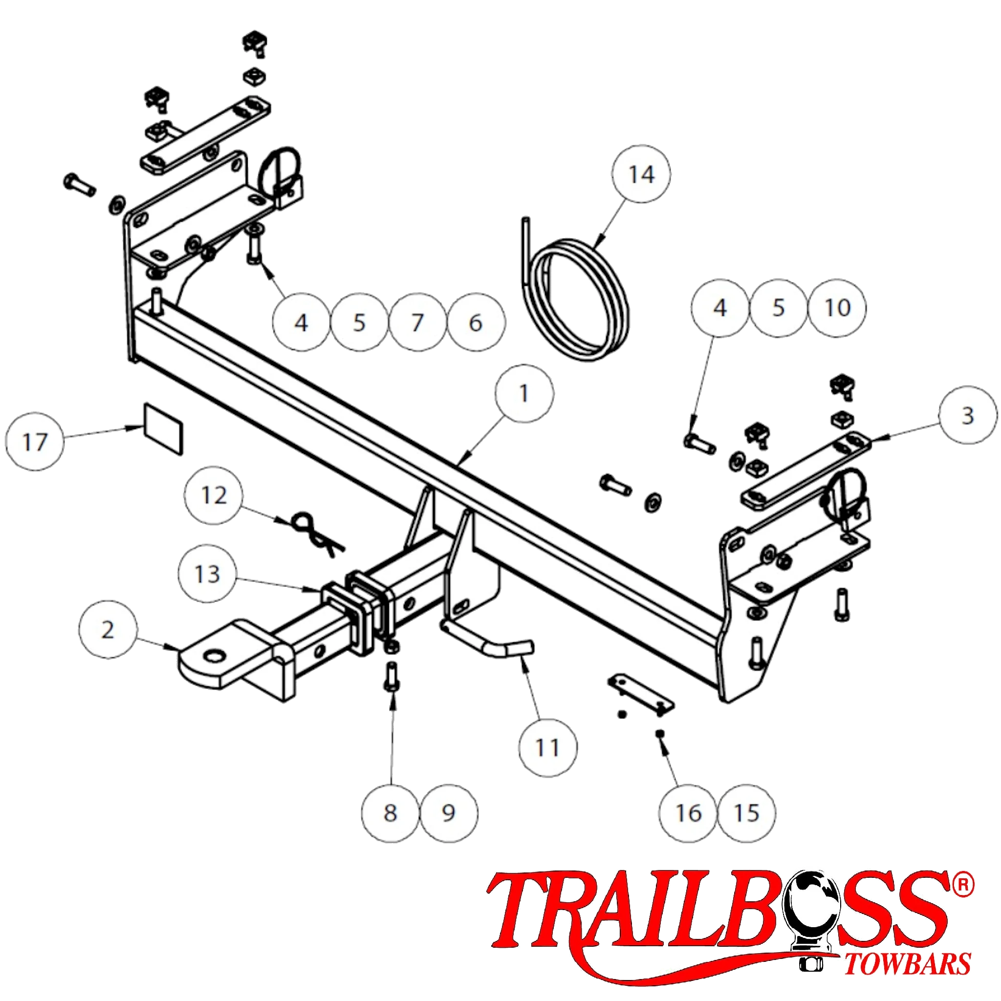 TRAILBOSS  HEAVY DUTY TOWBAR TO SUIT ON NISSAN QASHQAI 6/2014-06/2022
