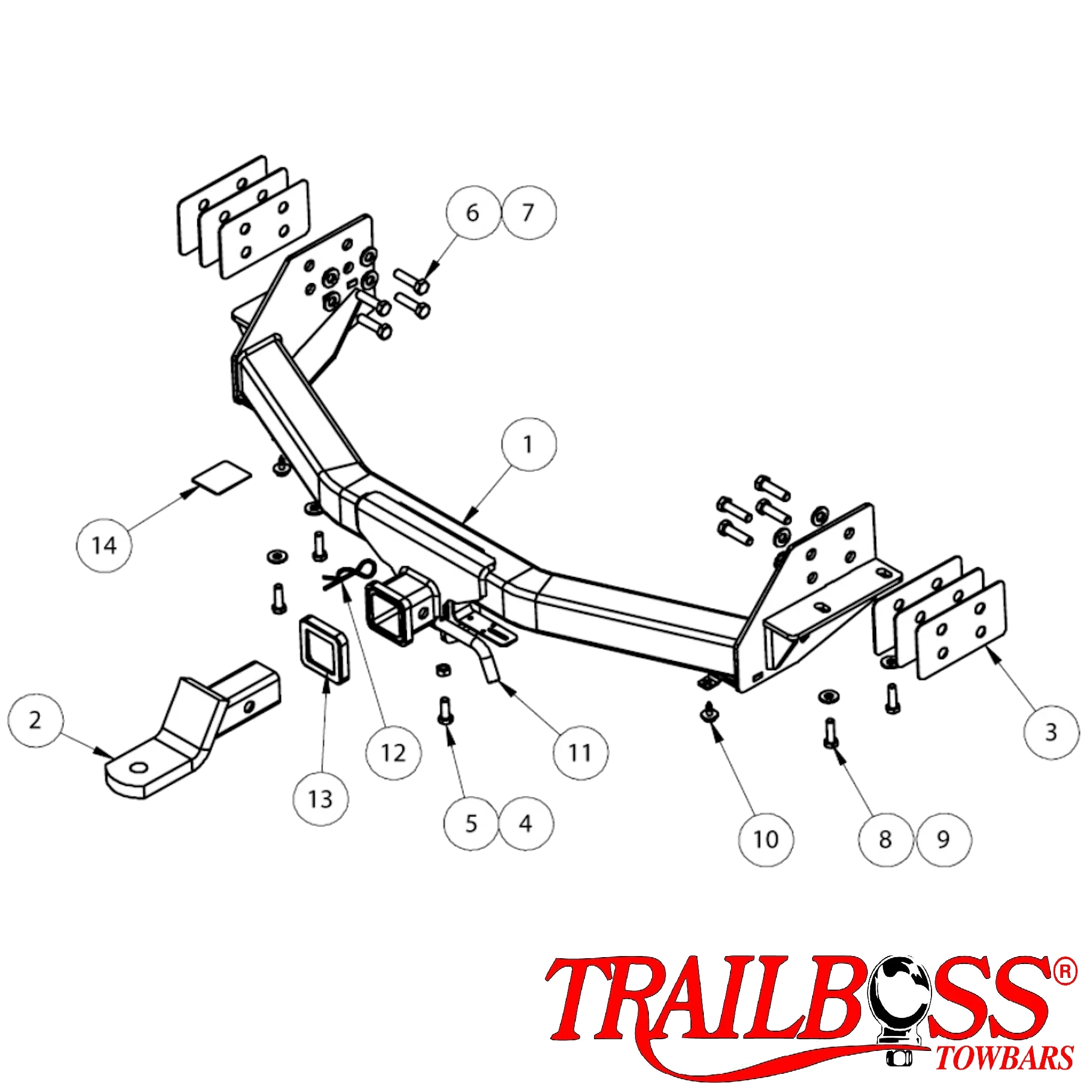 TRAILBOSS TOWBAR to suit HOLDEN COLORADO 7 RG SUV MY 01/2013 - On