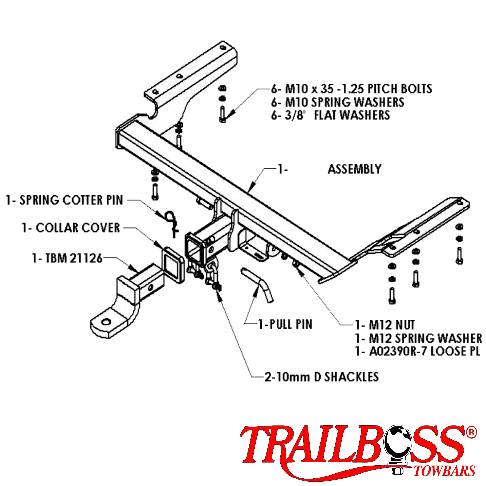 TrailBoss Towbar to suit HONDA CR-V SUV 4WD 02/2007-11/2012