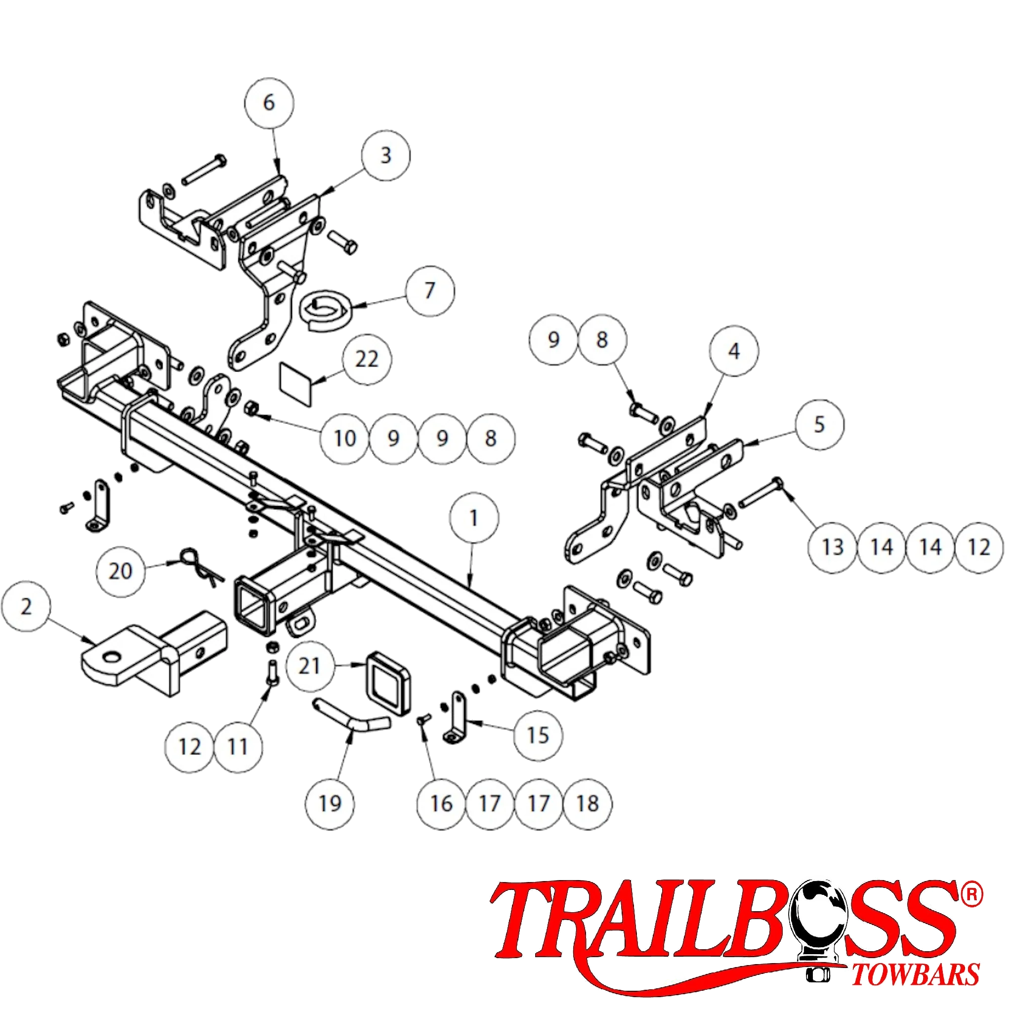 TrailBoss Towbar to suit Hyundai I40 Sedan 11/2011 - 06/2019 (Inc Premium Model)