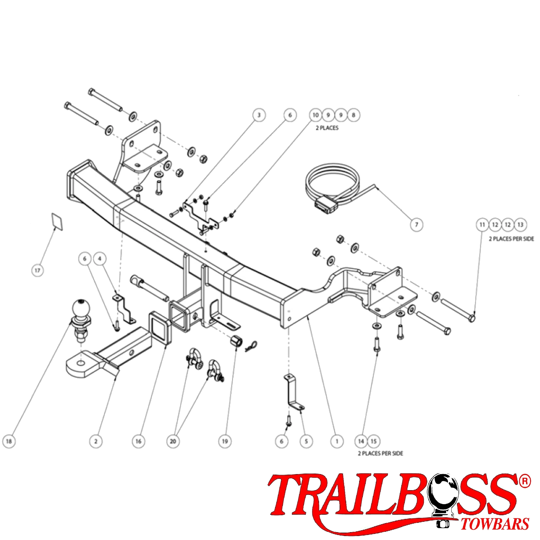 Trailboss Heavy Duty Towbar to suit KIA Sorento SUV UM 4D  04/2015-4/2020