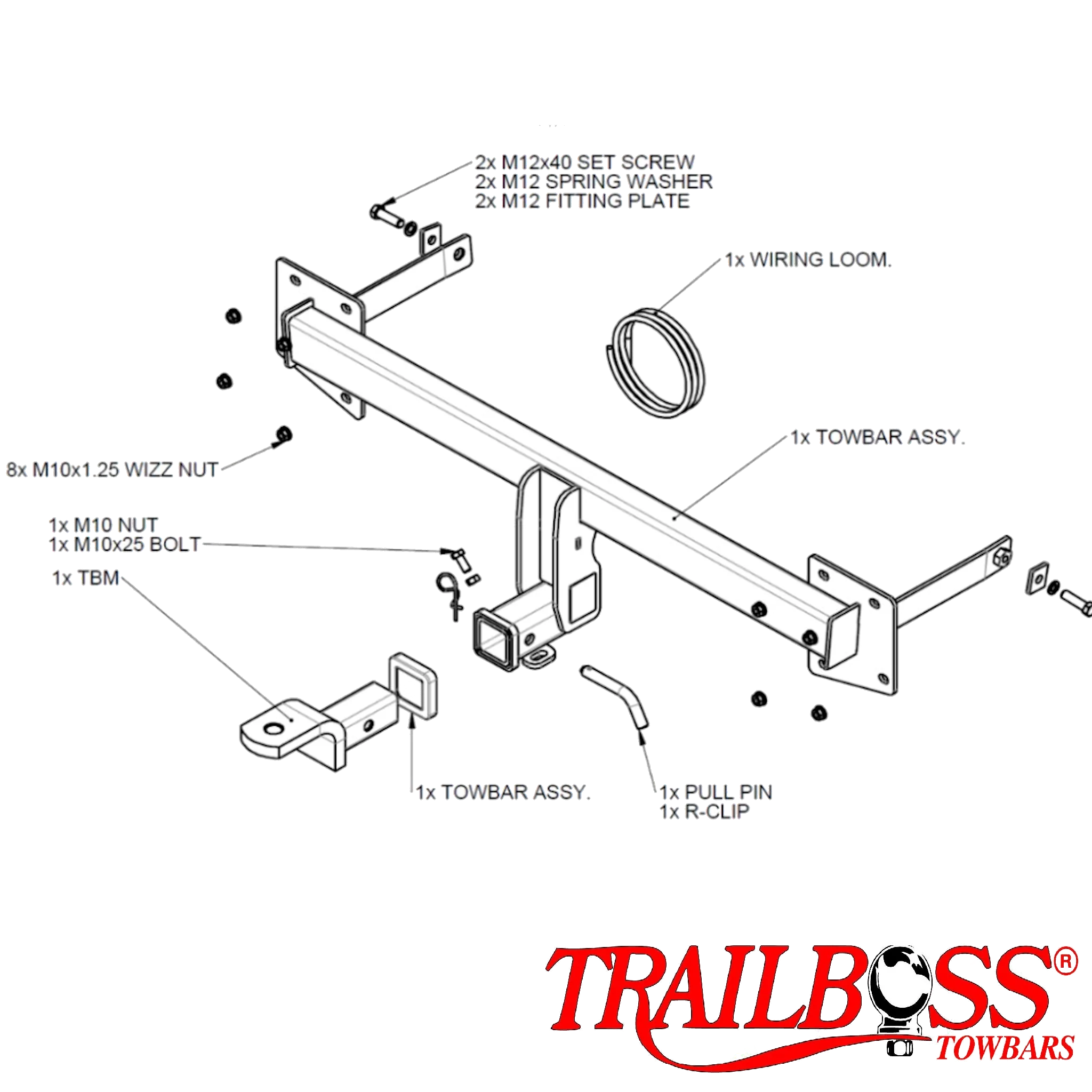 TRAILBOSS TowBar to suit MAZDA CX-7 SUV 12/2009-02/2012