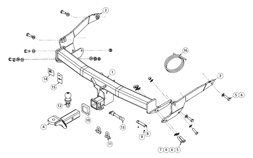 Trailboss Heavy duty Towbar to suit on Mazda CX-60 SUV 03/2023 - 12/2024