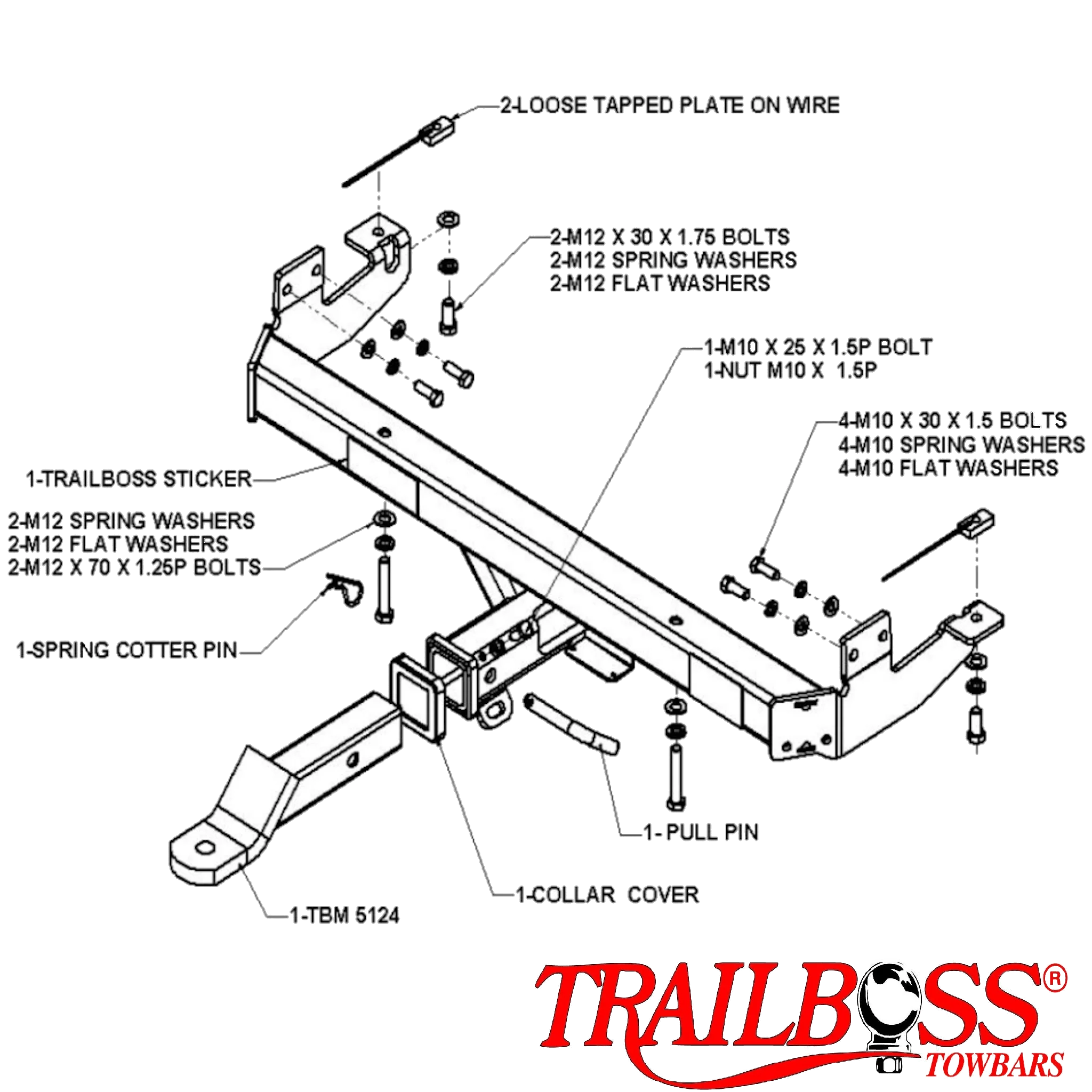 TRAILBOSS TOWBAR TO SUIT Land Rover Freelander SUV 03/2004 - 09/2007