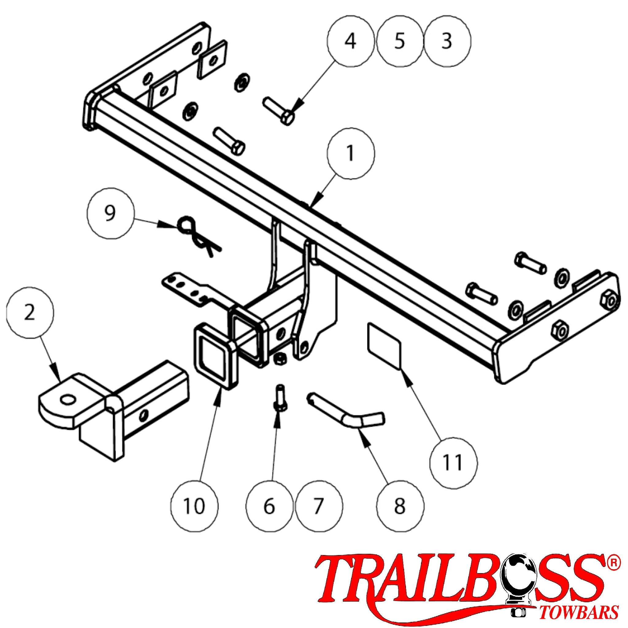 TrailBoss Heavy Duty Tow Bar to suit VOLVO V40 Hatch  02/2013-ON
