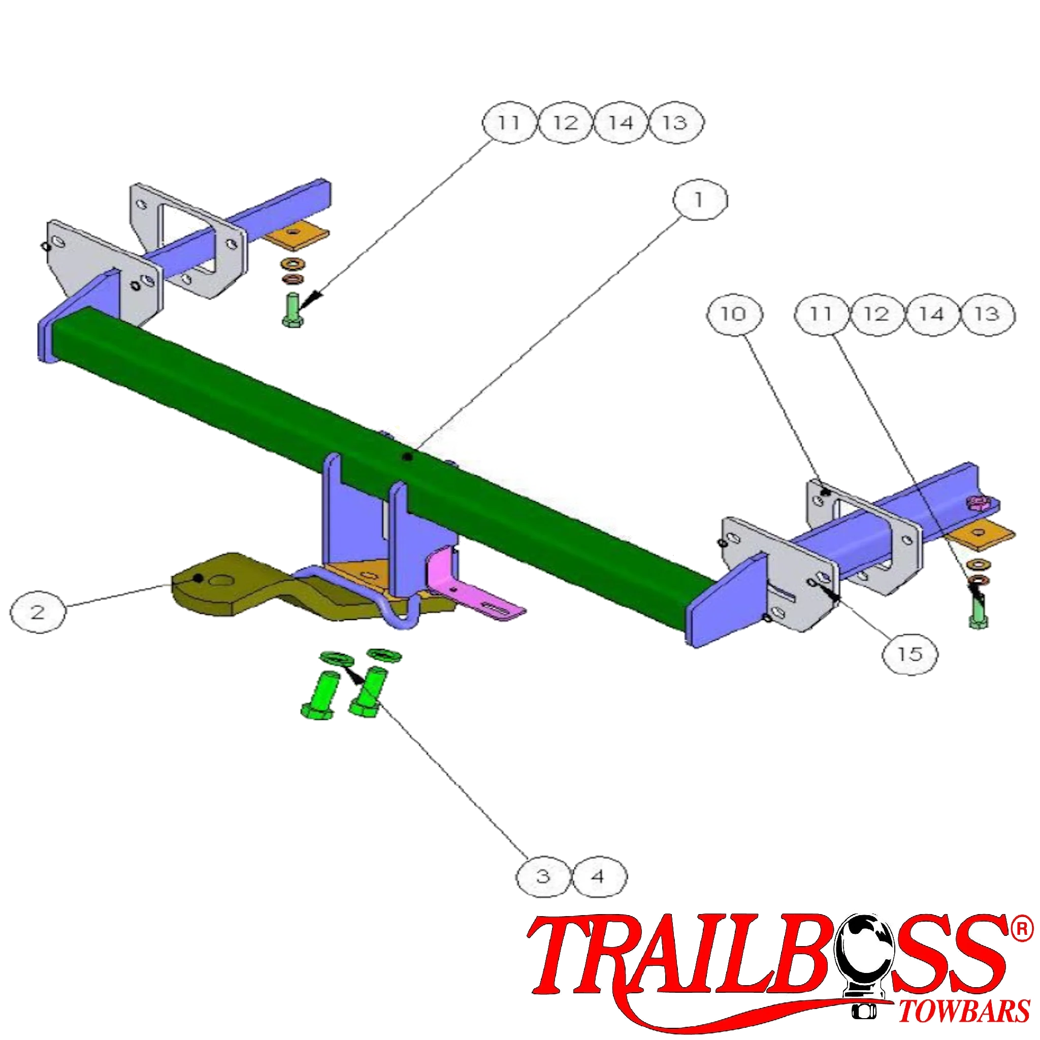 TrailBoss Towbar to suit SUBARU IMPREZA HATCH 09/2007-01/2012