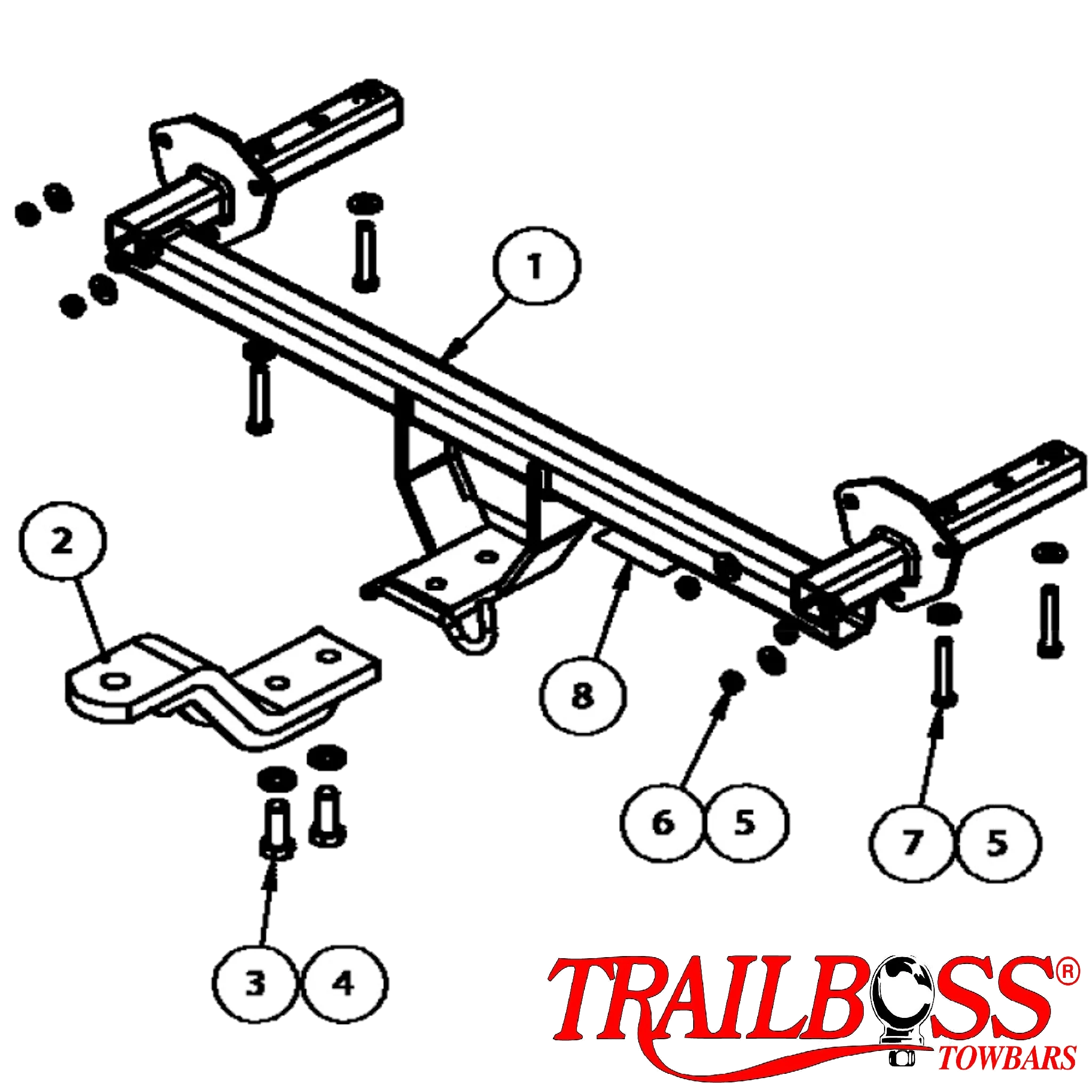 TrailBoss Towbar to suit SUBARU IMPREZA WRX SEDAN 09/2008-03/2014