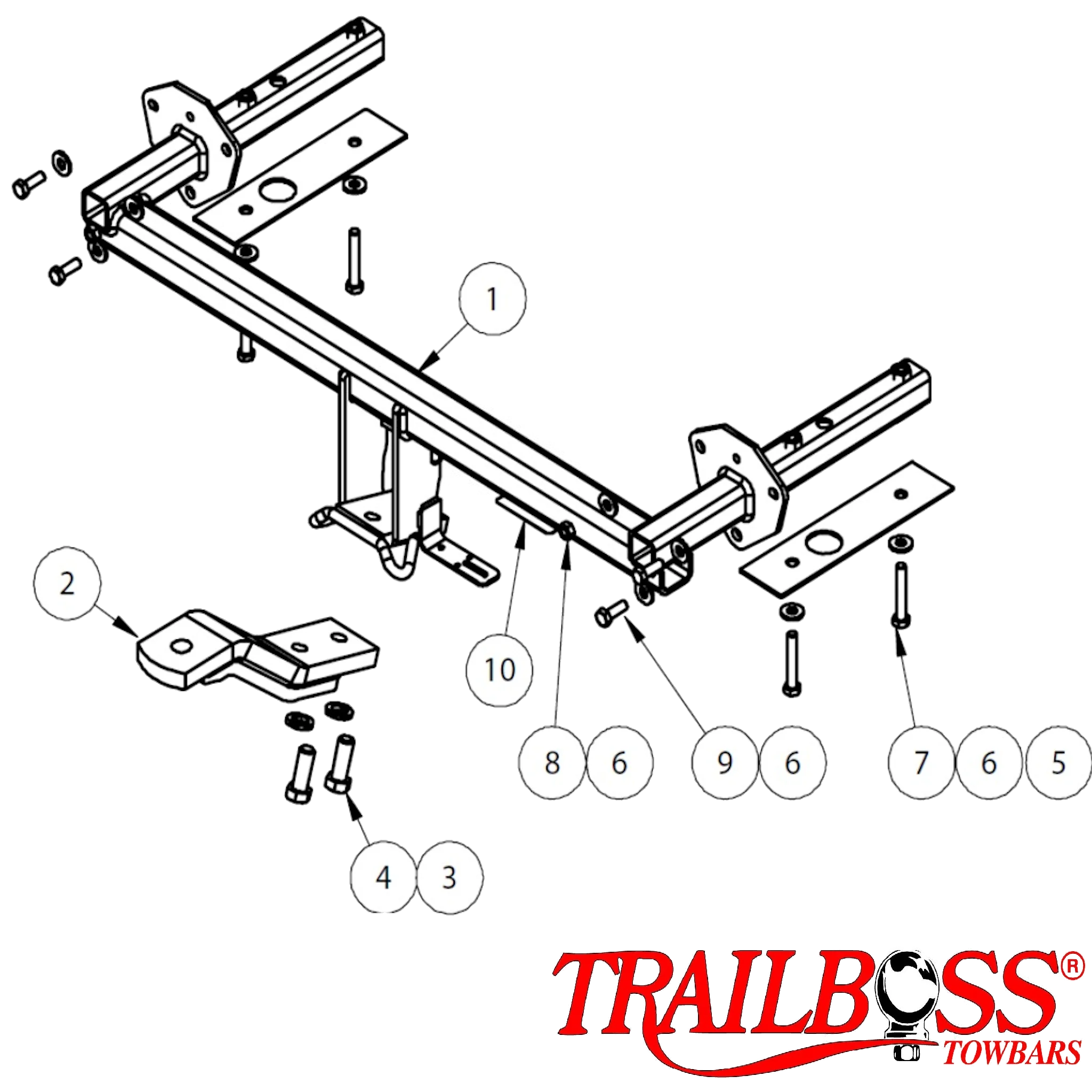 TrailBoss Towbar to suit SUBARU IMPREZA G4 HATCH SEDAN 12/2011-11/2016