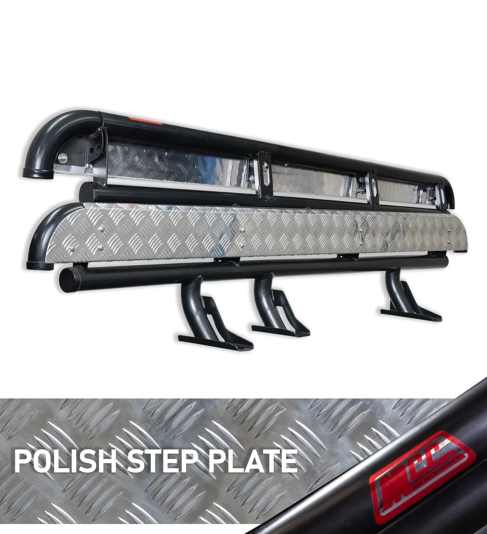 MCC 030-09S Side Steps (Chrome Step Plate)  to suit Toyota Hilux GGN25R 2005-2015
