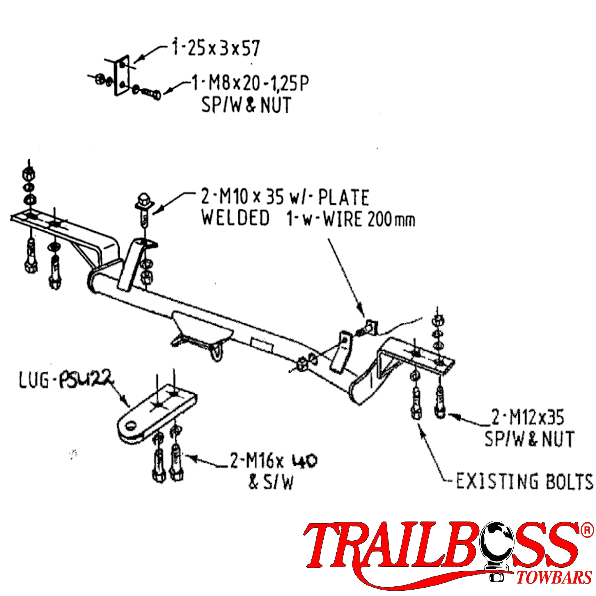 TrailBoss Towbar to suit SUZUKI SIERRA 4WD SUV (NOT UTE) 01/1982-02/1996
