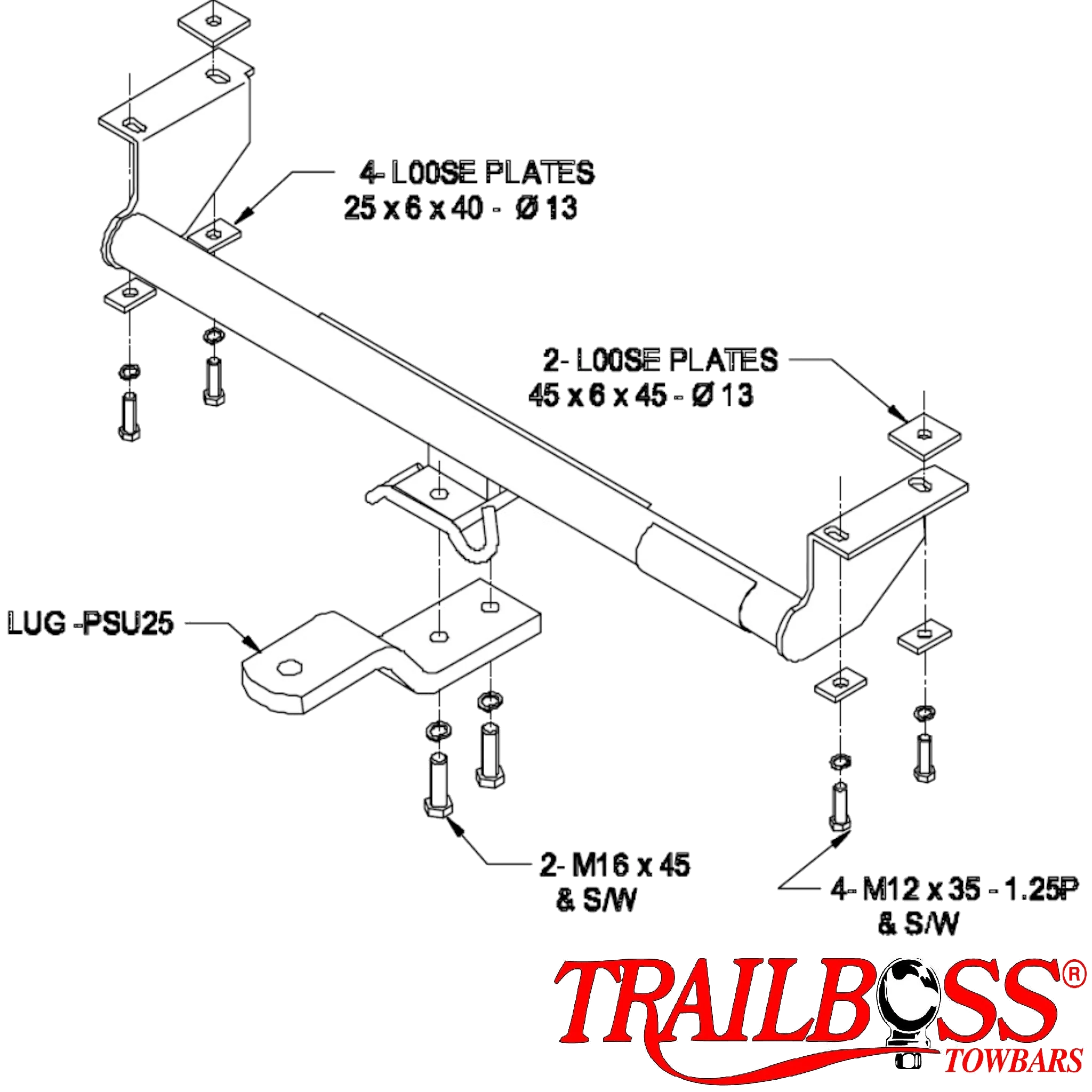 TrailBoss Towbar to suit SUZUKI GRAND VITARA 3 & 5D 4 & 6CYL SUV 04/1998-08/2005