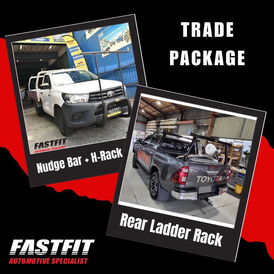 TRADE PACKAGE (BLACK LADDER RACK) TO SUIT TOYOTA HILUX 2016-2020