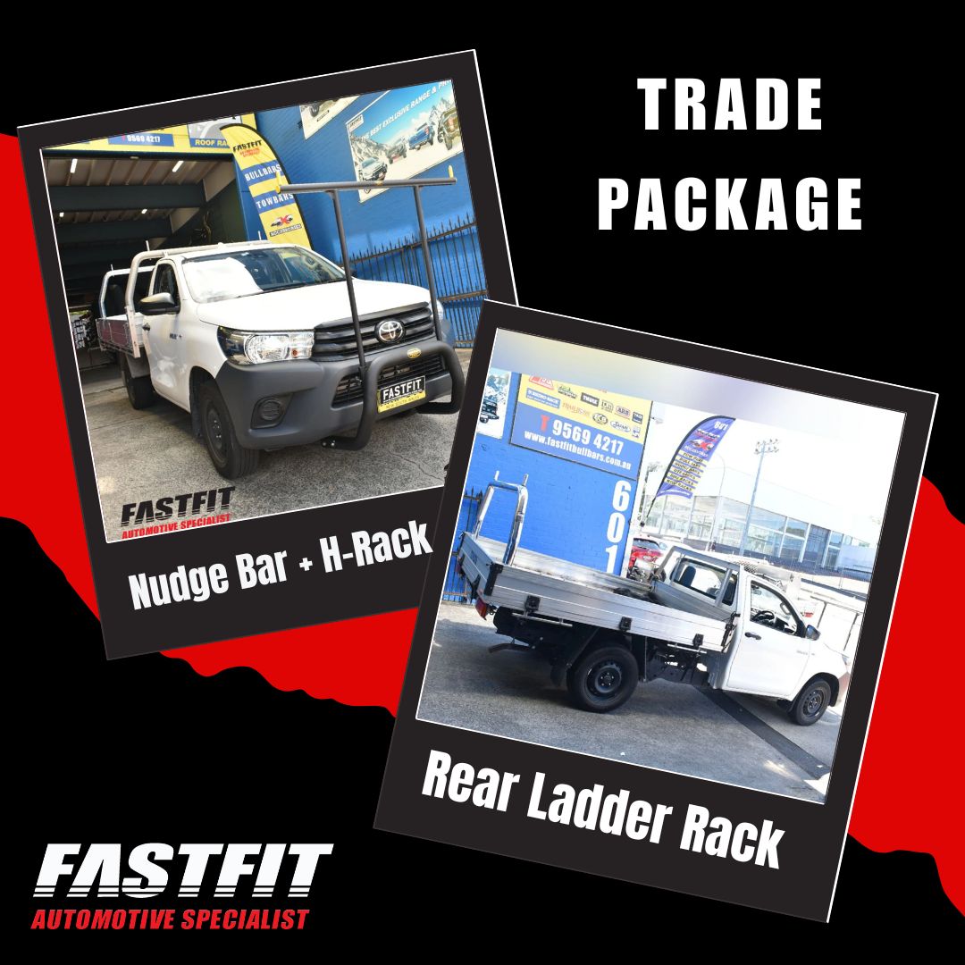 TRADE PACKAGE (POLISHED ALLOY LADDER RACK) TO SUIT TOYOTA HILUX  2016-2020