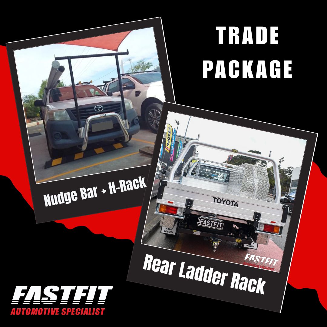 TRADE PACKAGE (MILL FINISH REAR LADDER RACK) TO SUIT TOYOTA HILUX 2011-2015