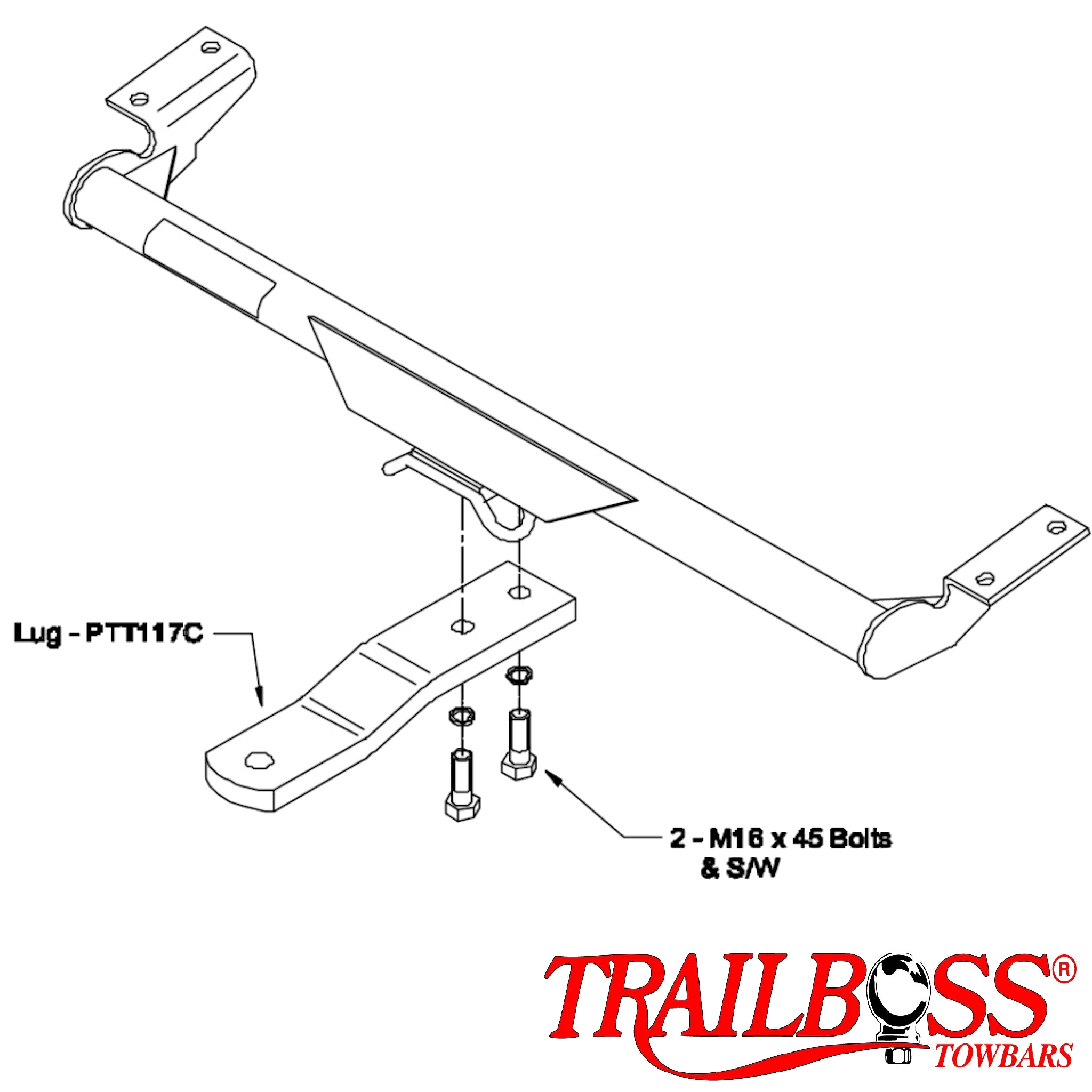 TrailBoss Towbar to suit TOYOTA RAV4 2 & 4D & CABRIO SUV 07/1994-06/2000