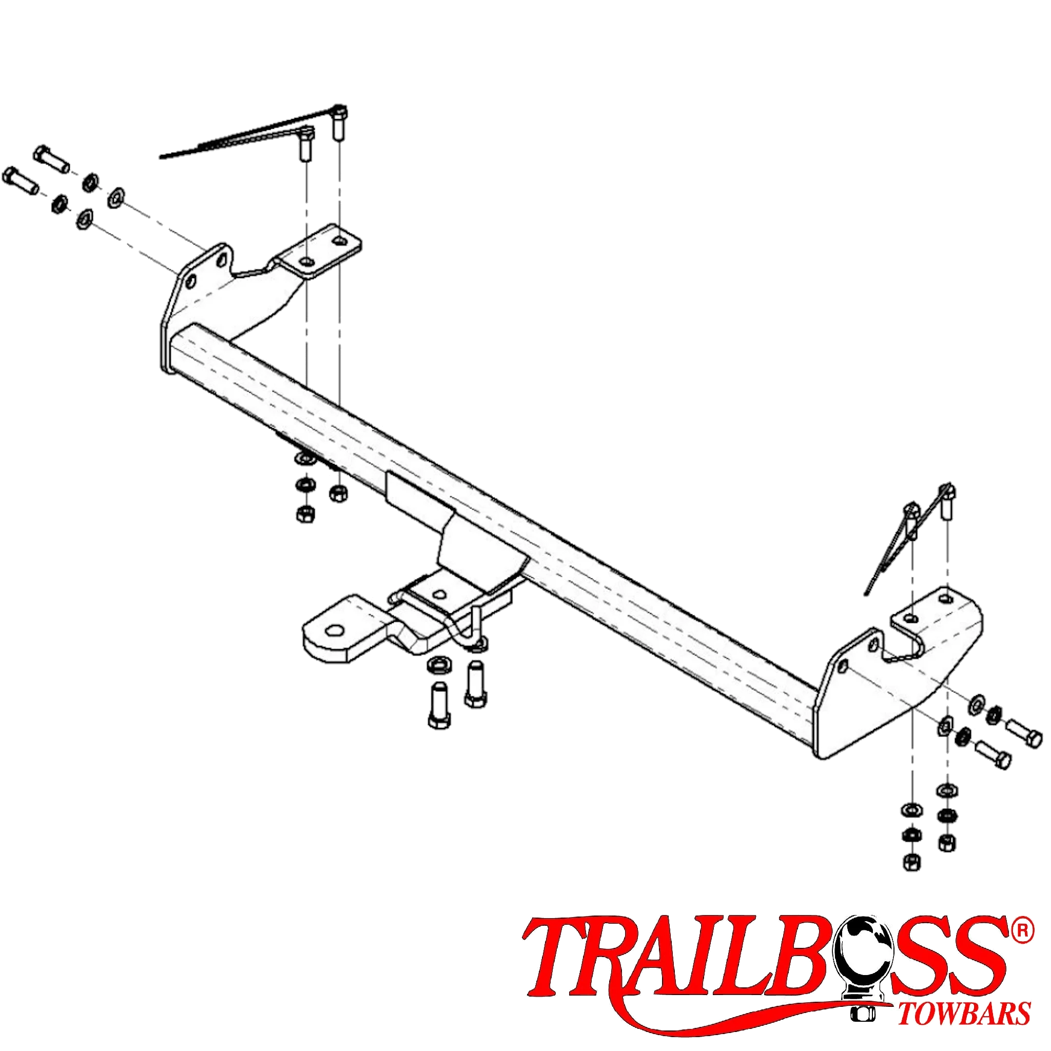 TrailBoss Towbar to suit TOYOTA HILUX 2WD 4WD UTE (NO STEP) 04/2005-09/2015