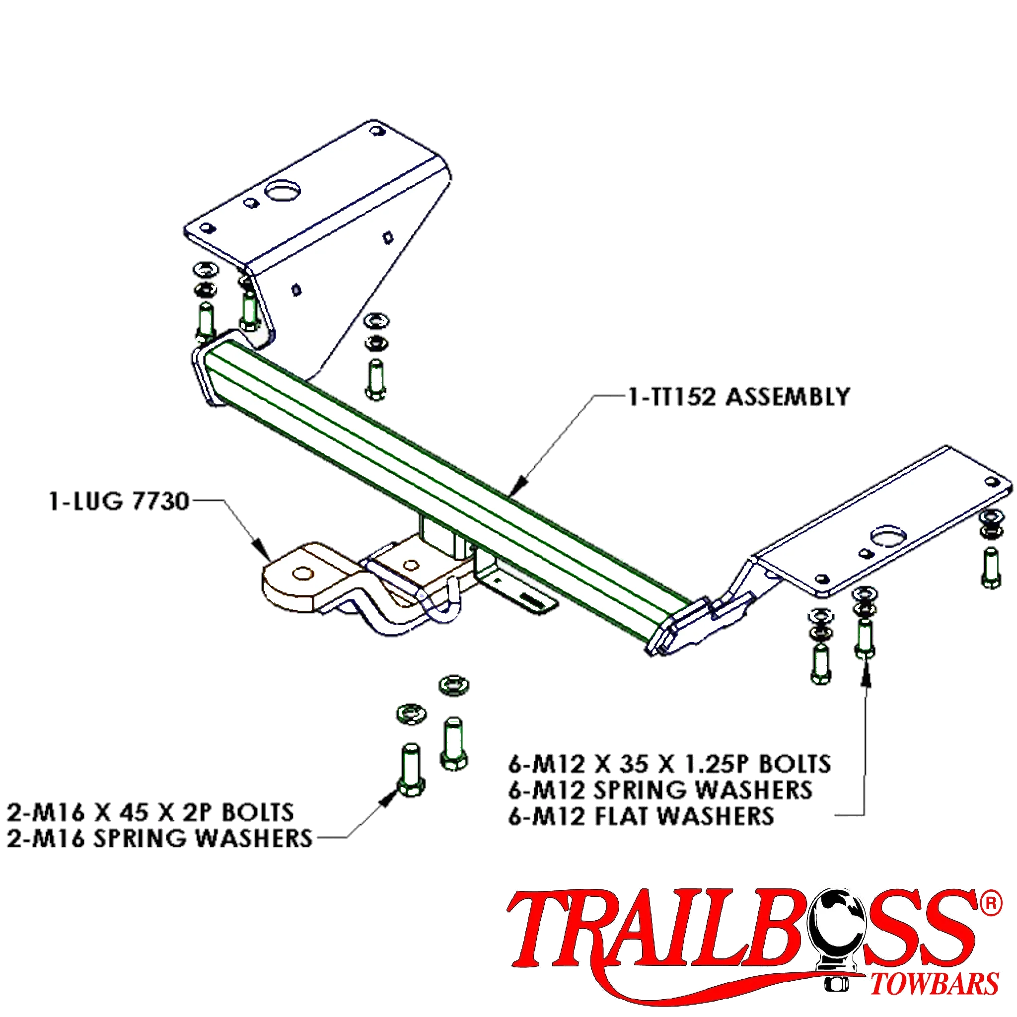 TrailBoss Towbar to suit TOYOTA COROLLA SEDAN 05/2007-09/2012