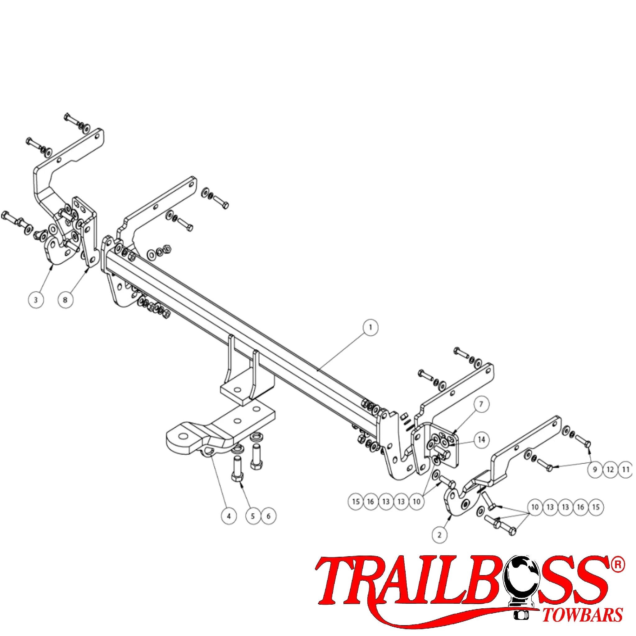 TrailBoss Towbar to suit TOYOTA CAMRY (INCL. ATARA) 04/2012-04/2015