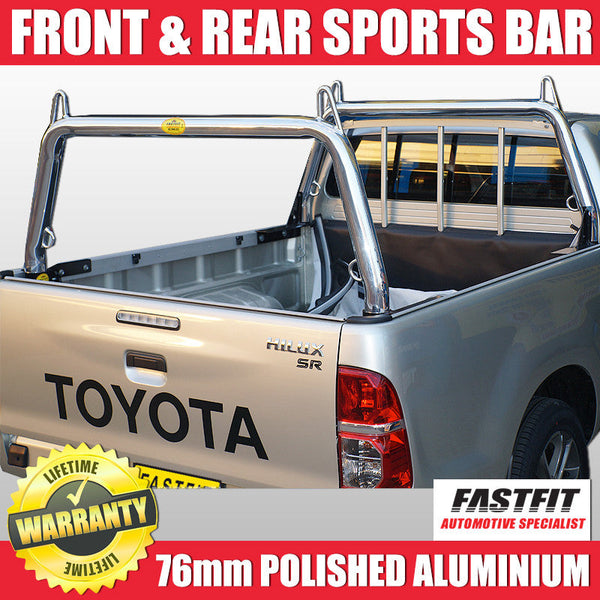 FastFit 76mm Polished Aluminium Ladder Racks to Suit Toyota Hilux ...