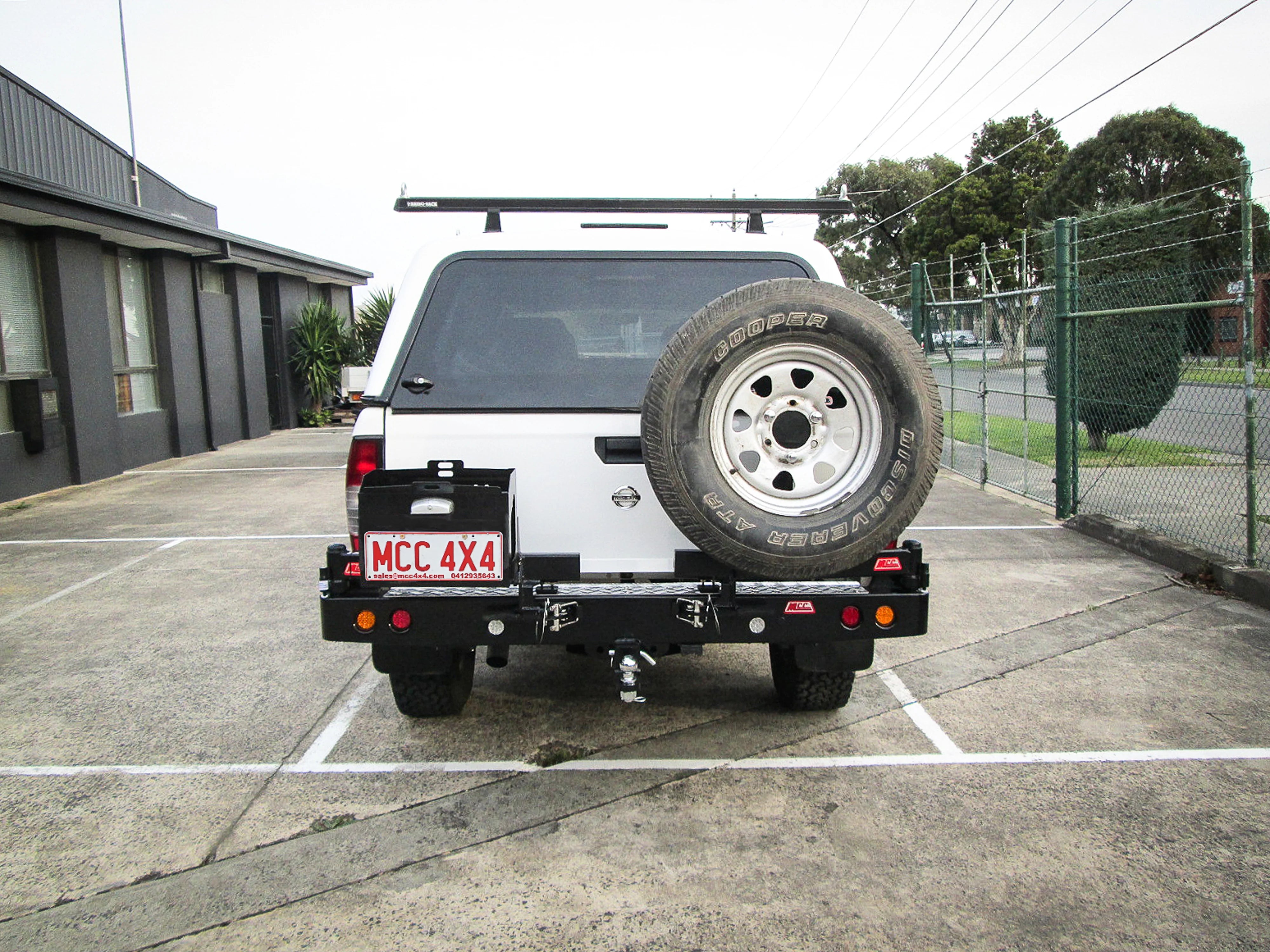 MCC 022-02 Rear Wheel Carrier Single Jerry Can Holder Package to suit Nissan Navara D22 1997-2015