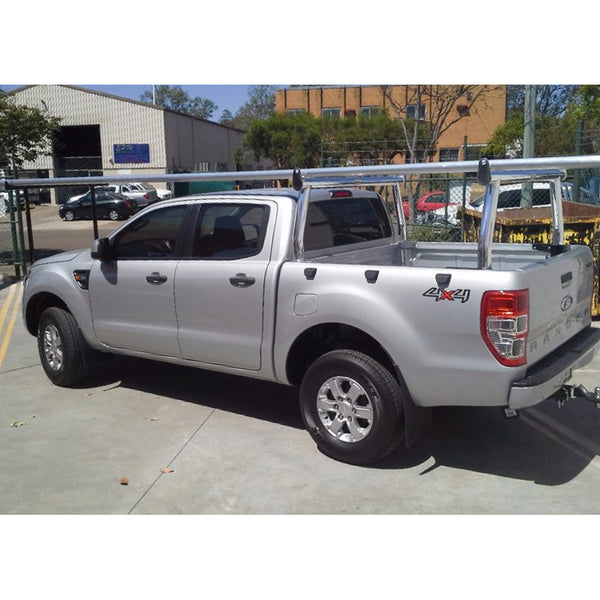 All Bars & Racks Front & Rear Ladder Rack (Polished Alloy) for Ford ...