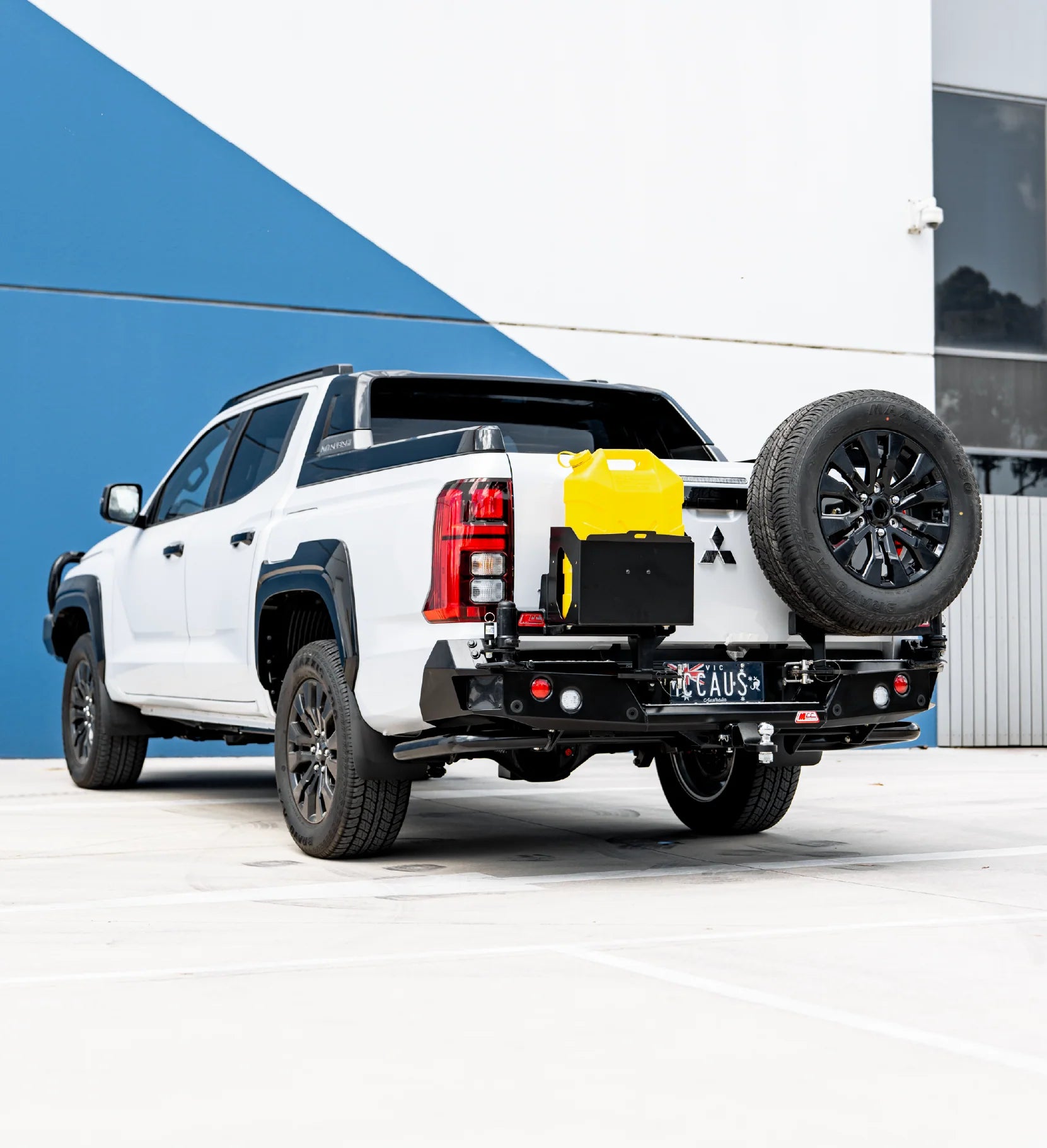 MCC 022-02 Rear Wheel Carrier Single Jerry can Holder Package to suit Mitsubishi Triton MV 2024-On