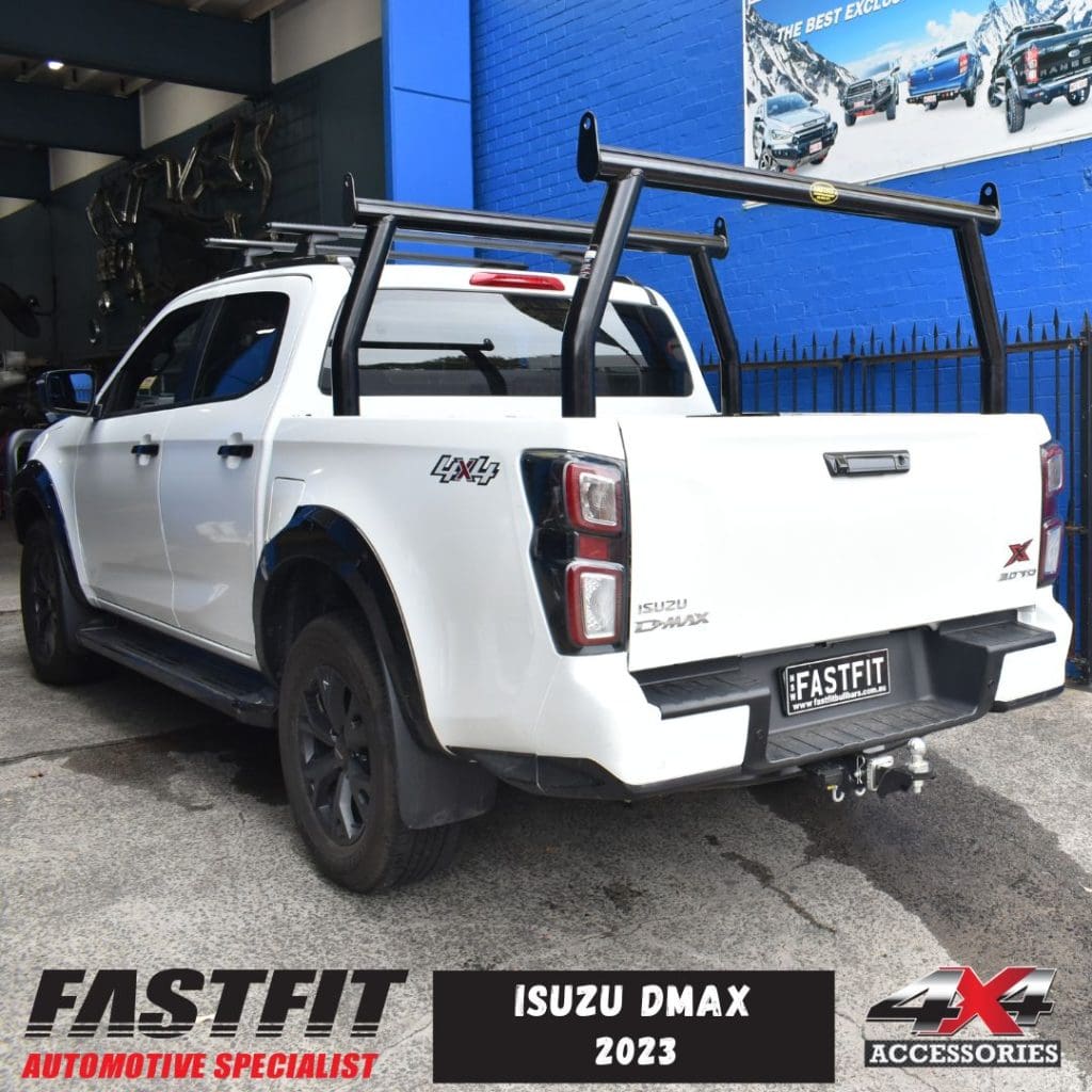 Shop All Bars 76mm Front And Rear Ladder Rack Black To Suit Isuzu Dmax