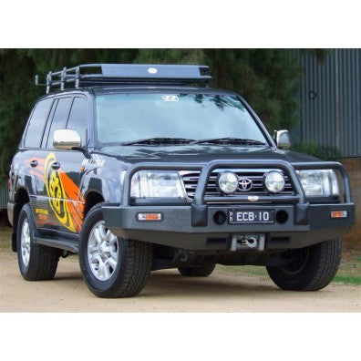 ECB Polished BIG TUBE Winch Bullbar to suit Toyota Landcruiser 100 ...