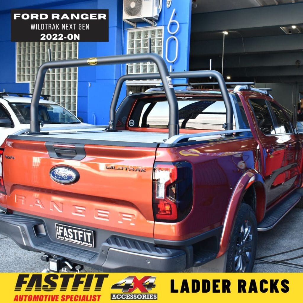 Shop All Bars 76mm Front And Rear Black Ladder Racks To Suit Ford